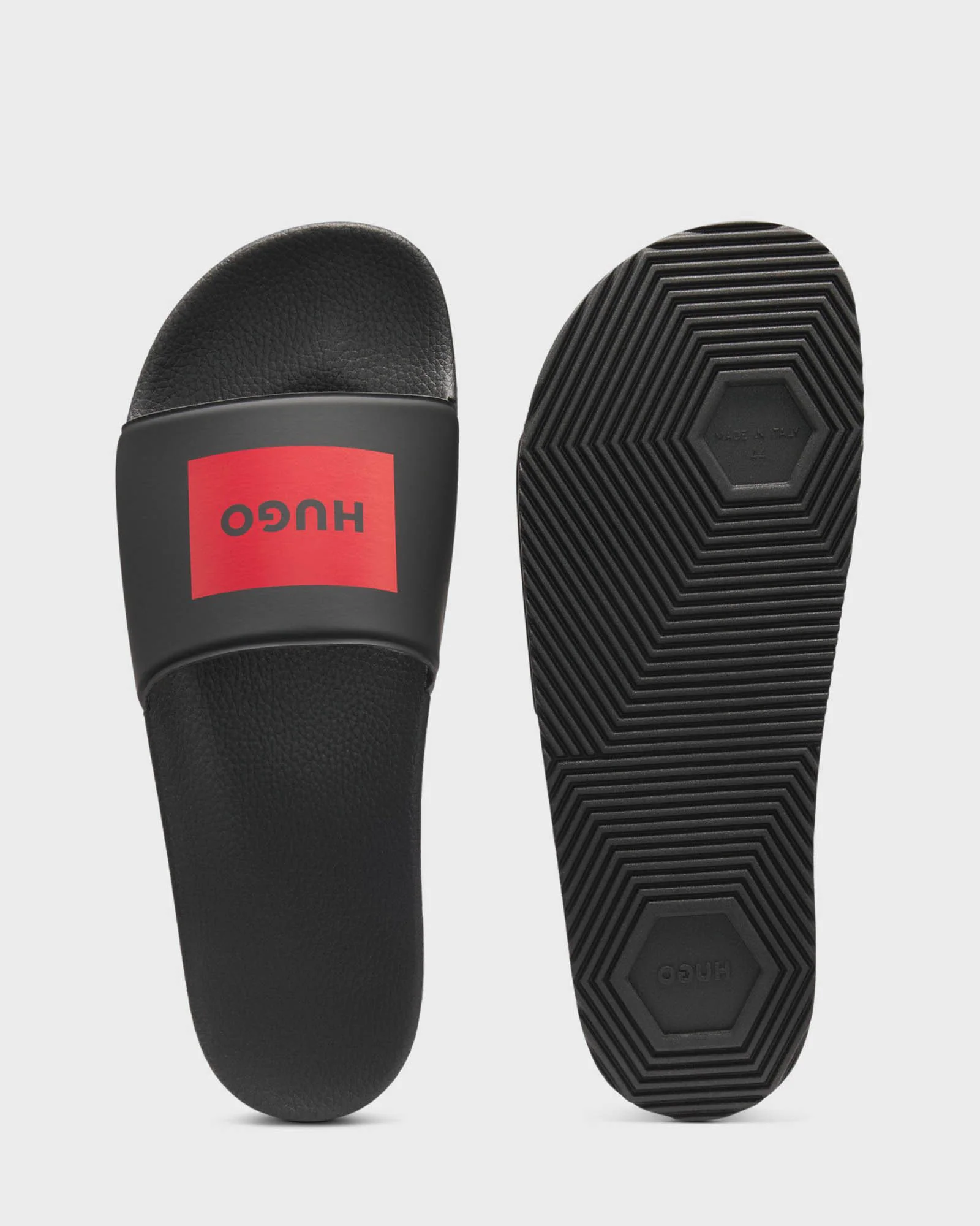 HUGO Mens Timein Mens Slides with Logo Strap - Black 001 - Image 3