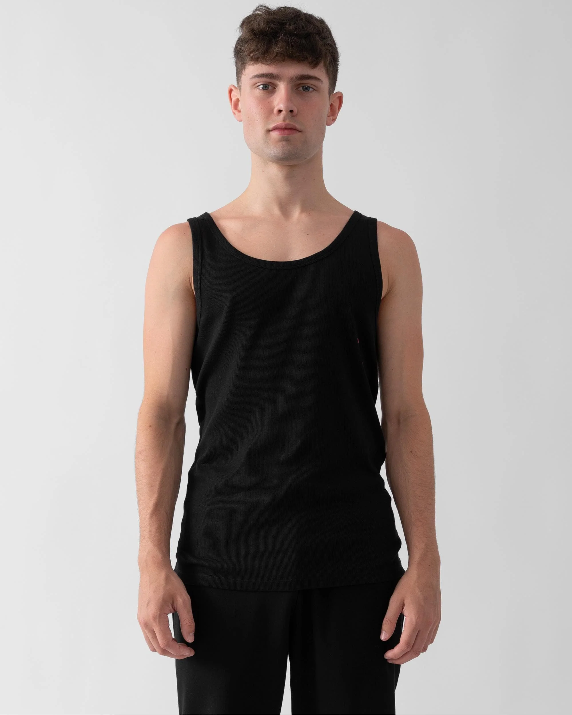 HUGO Mens Two-Pack of Logo Underwear Vests in Stretch Cotton - Image 3