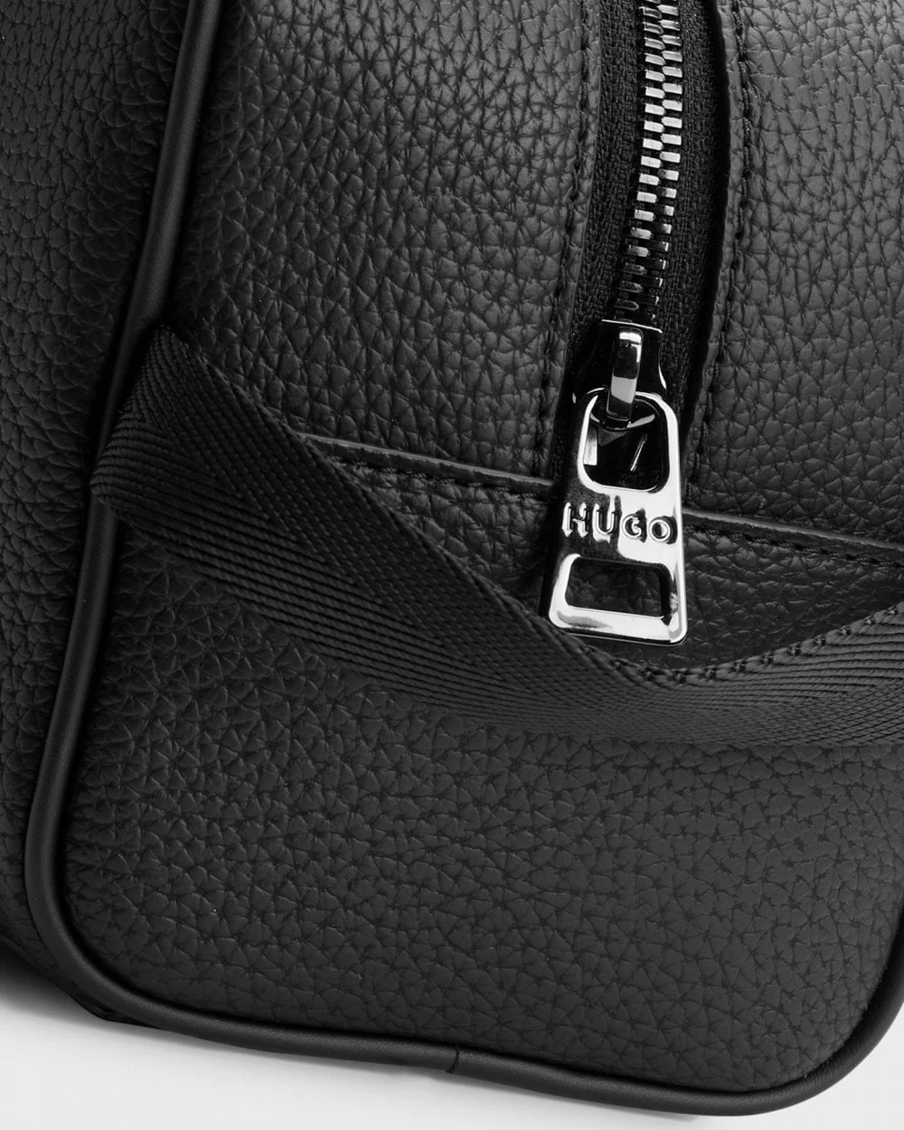 HUGO Nesh Mens Grained Washbag with Stacked Logo - Image 4