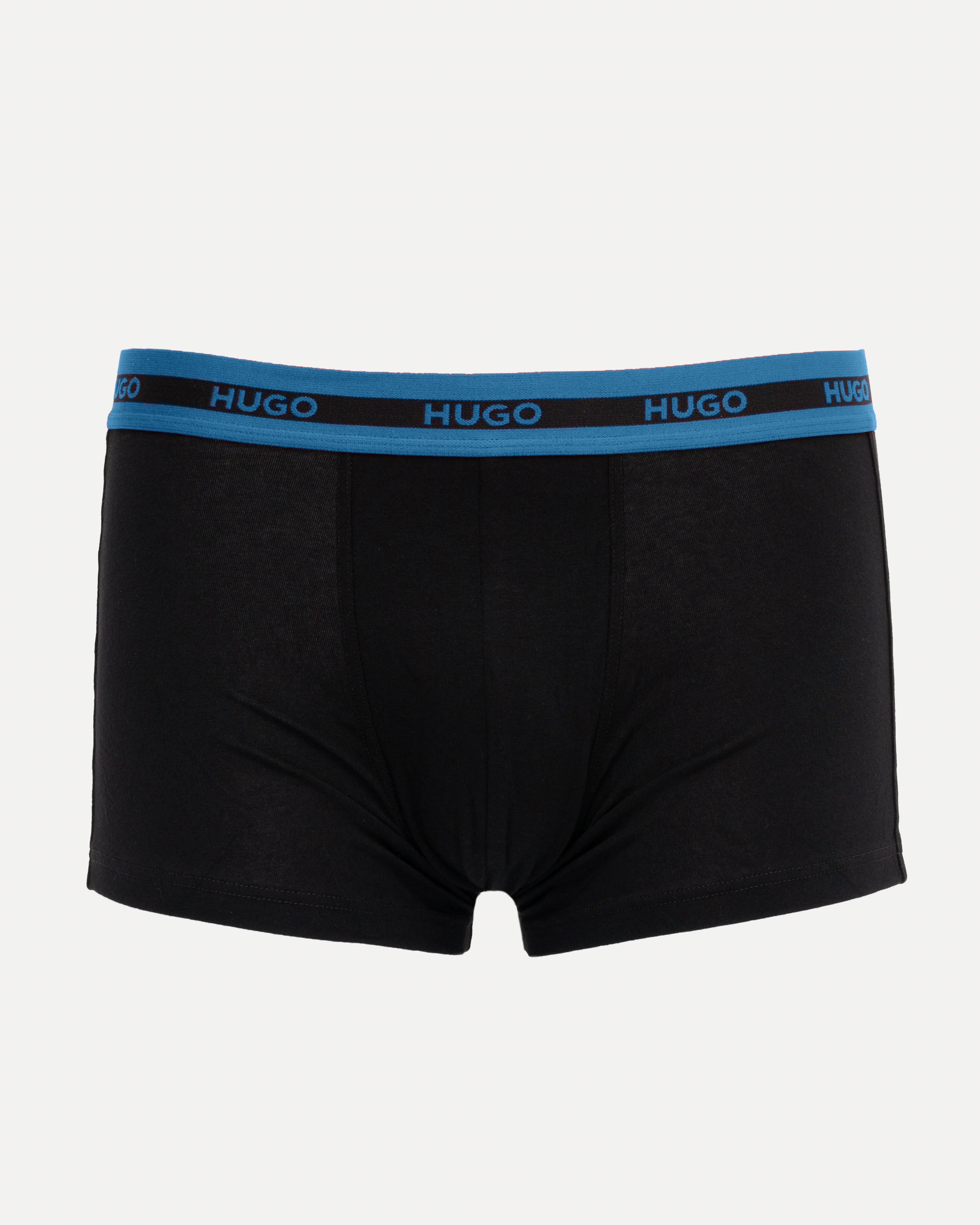HUGO Planet 3-Pack Stretch-Cotton Logo Waistband Trunks - Black 005 - Image 2