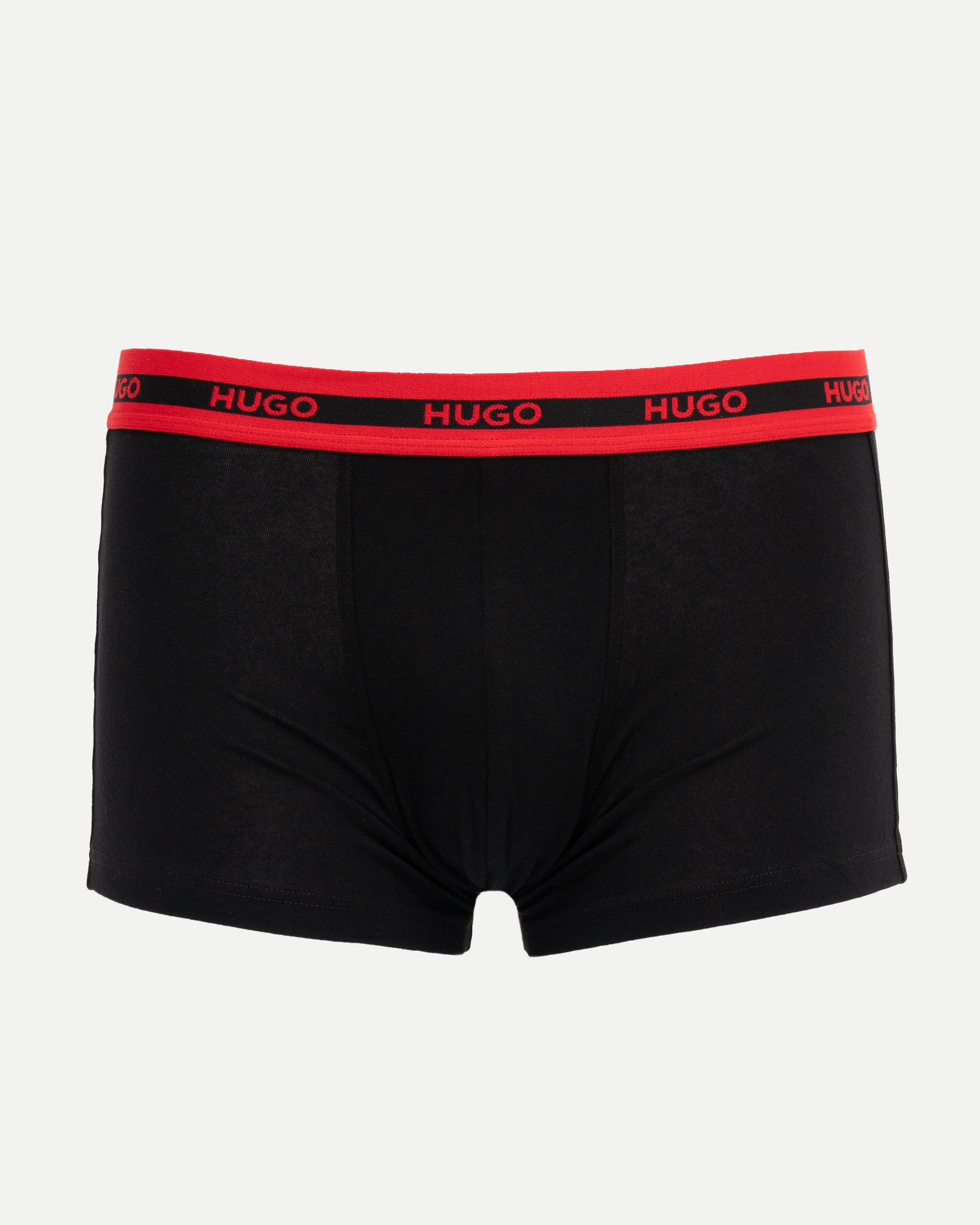 HUGO Planet 3-Pack Stretch-Cotton Logo Waistband Trunks - Black 005 - Image 4