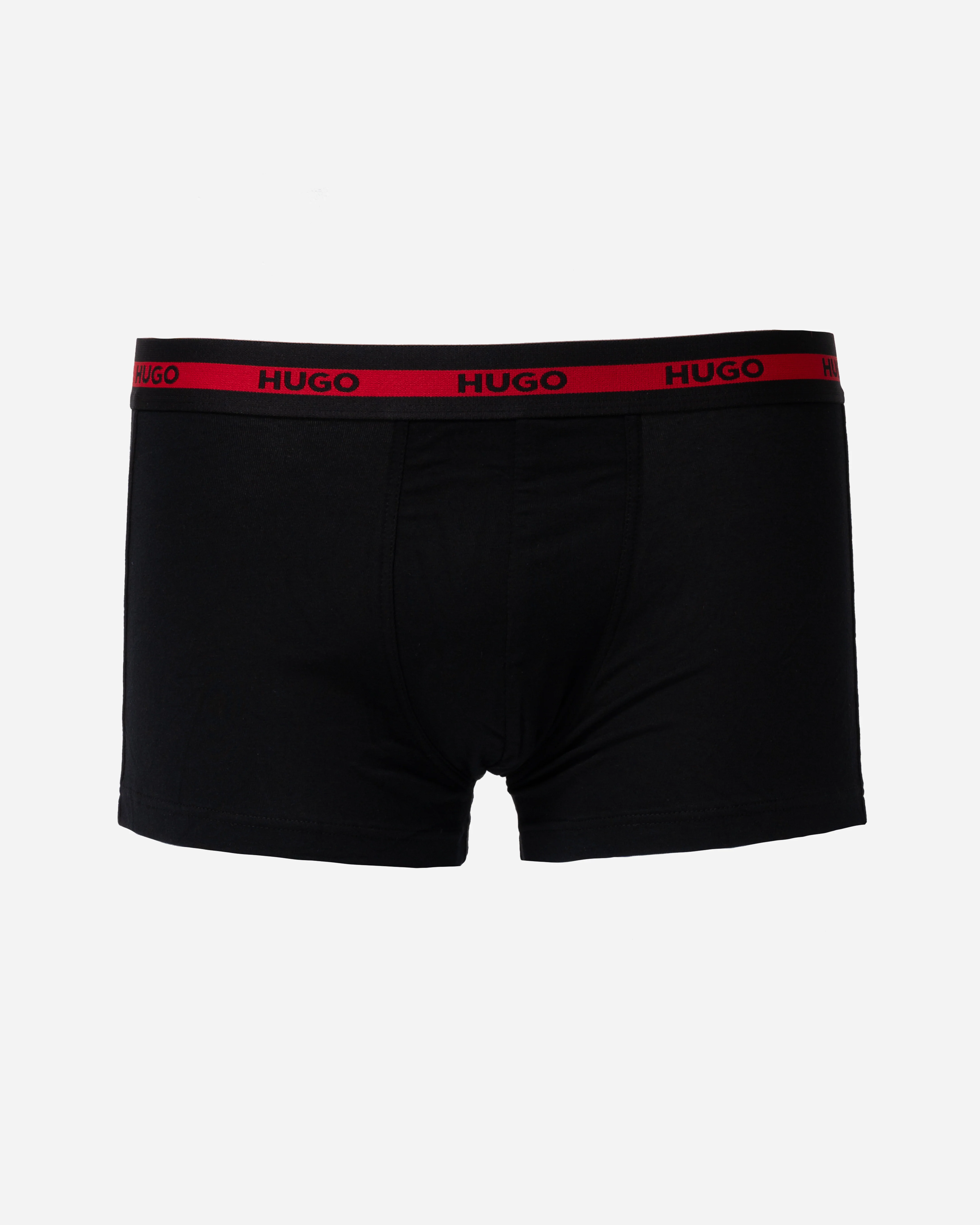 HUGO Planet 3-Pack Stretch-Cotton Logo Waistband Trunks - Bright Red 621 - Image 4