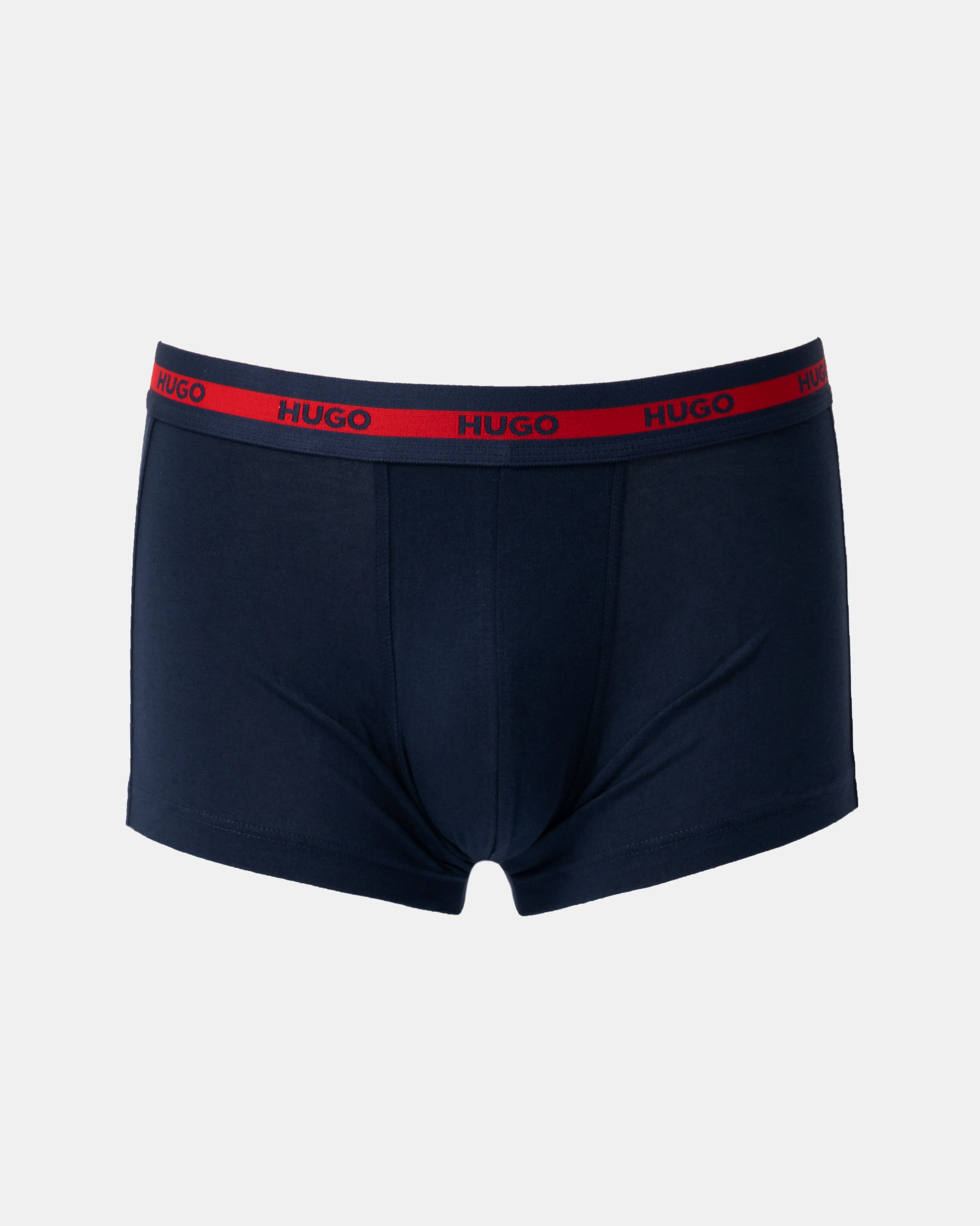 HUGO Planet 3-Pack Stretch-Cotton Logo Waistband Trunks - Navy 411 - Image 2