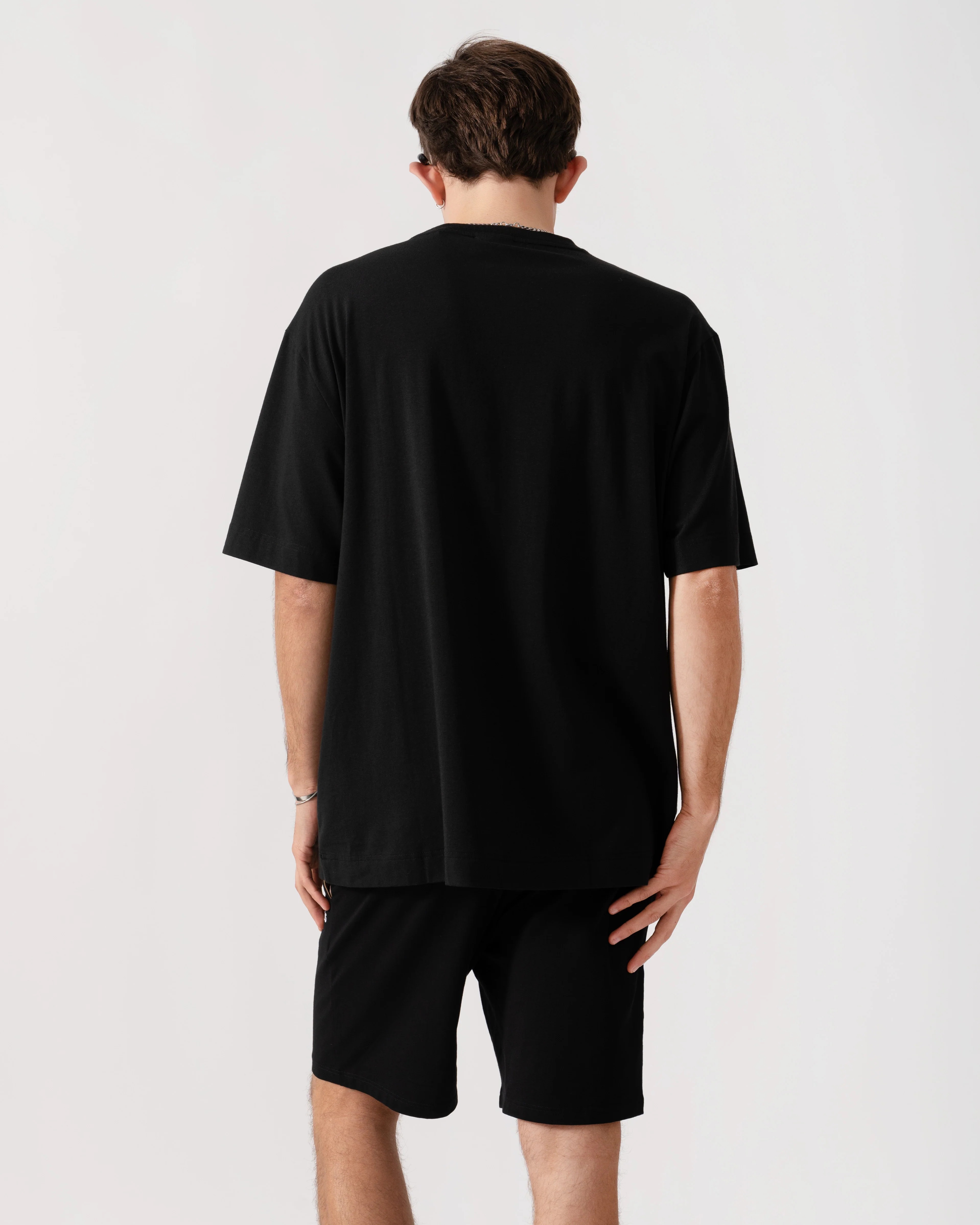 HUGO Ray Mens Gradient Logo Pyjama T-Shirt - Black 001 - Image 3