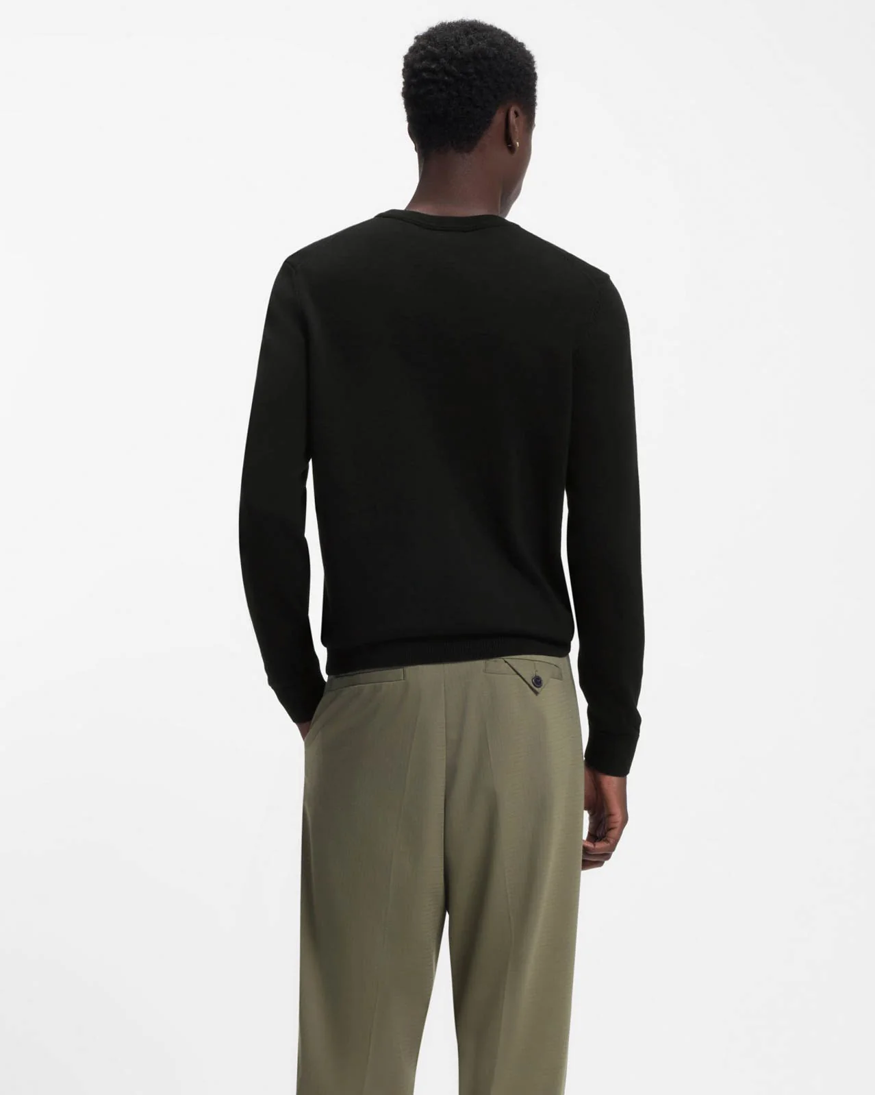 HUGO San Cassius-C2 Mens Crew Neck Jumper - Black 001 - Image 3