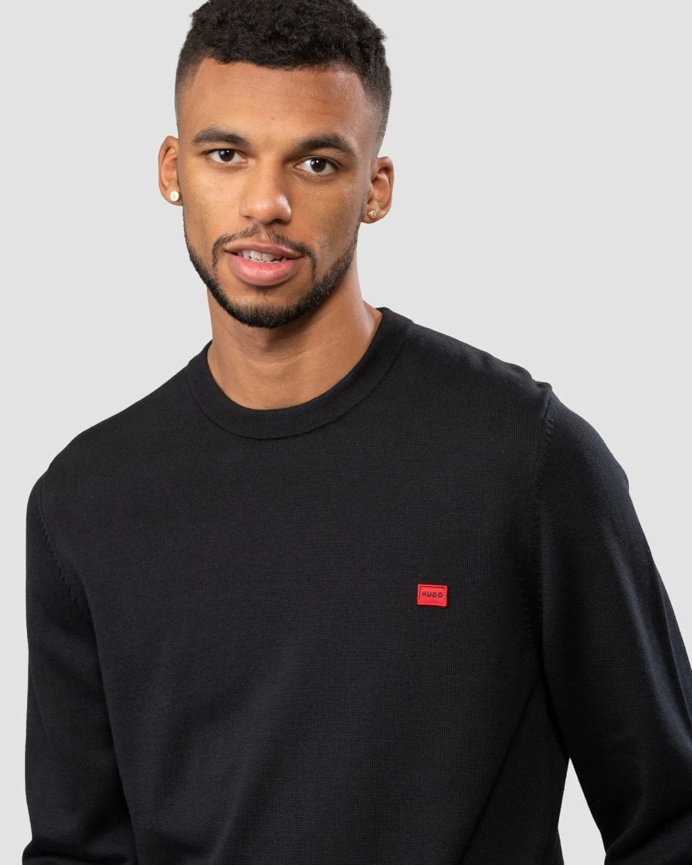HUGO San Cassius Mens Crew Neck Sweater NOS - Black 001 - Image 2