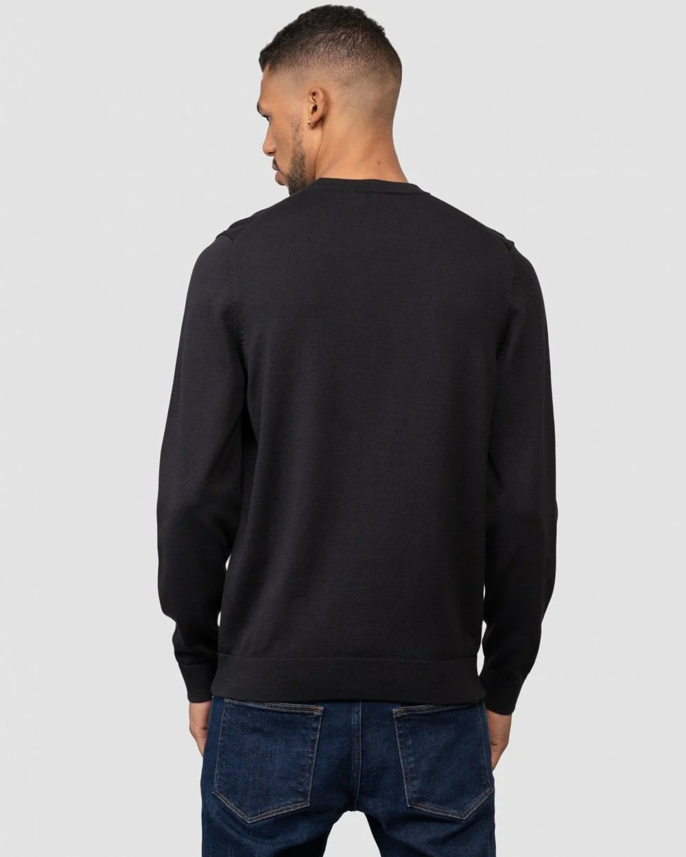 HUGO San Cassius Mens Crew Neck Sweater NOS - Black 001 - Image 5