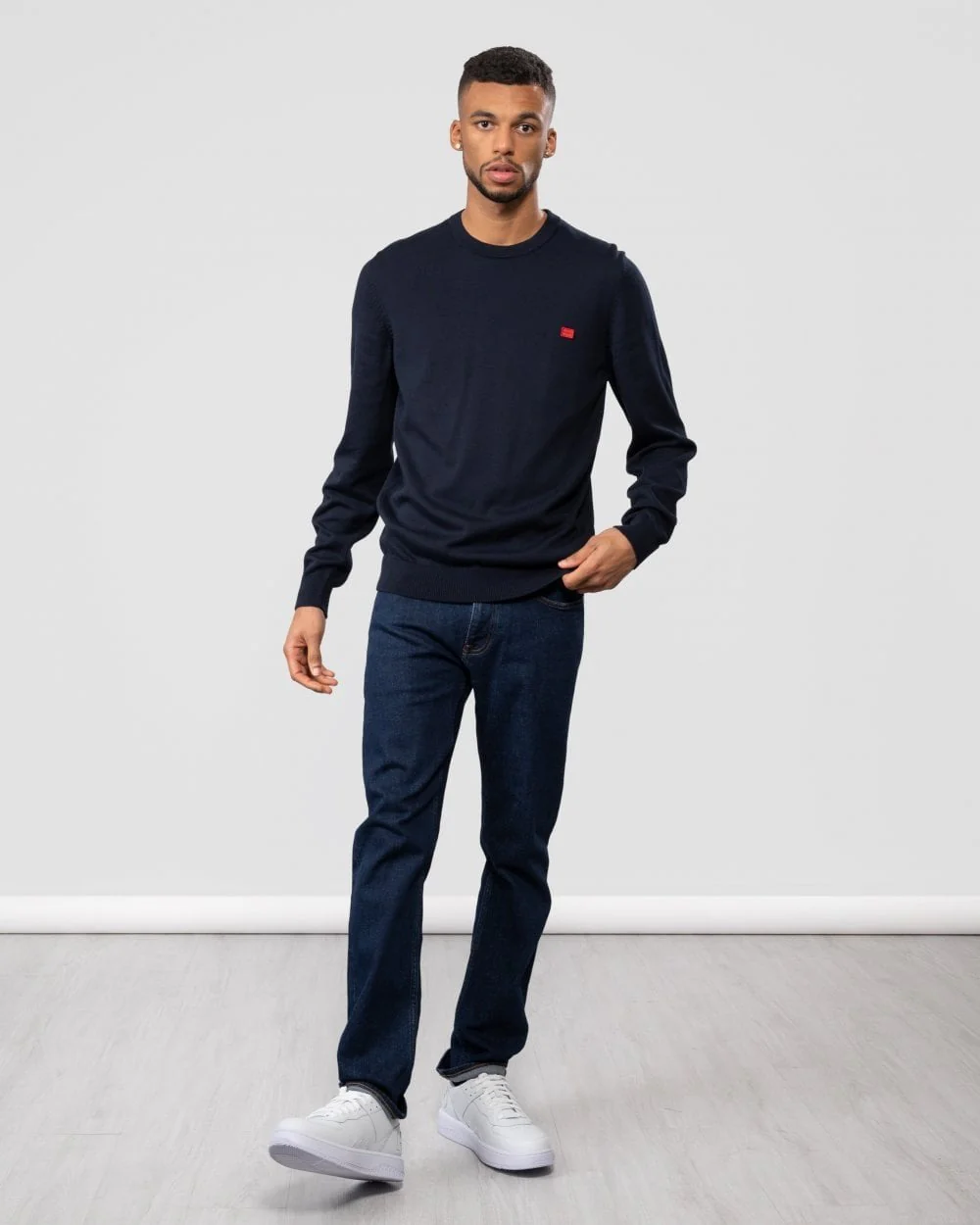 HUGO San Cassius Mens Crew Neck Sweater NOS - Navy 410 - Image 3