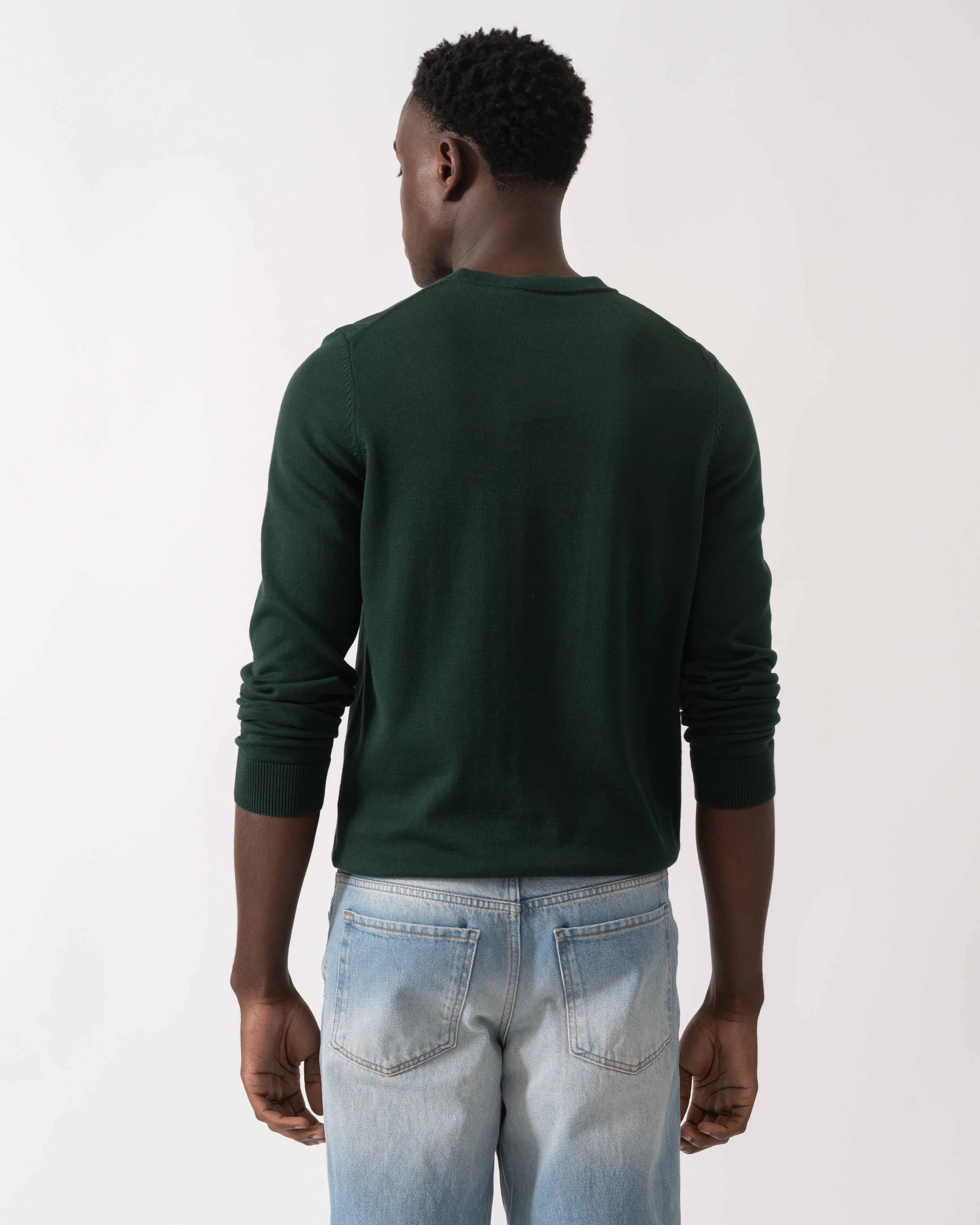 HUGO San Cassius Mens Crew Neck Sweater - Open Green 385 - Image 4