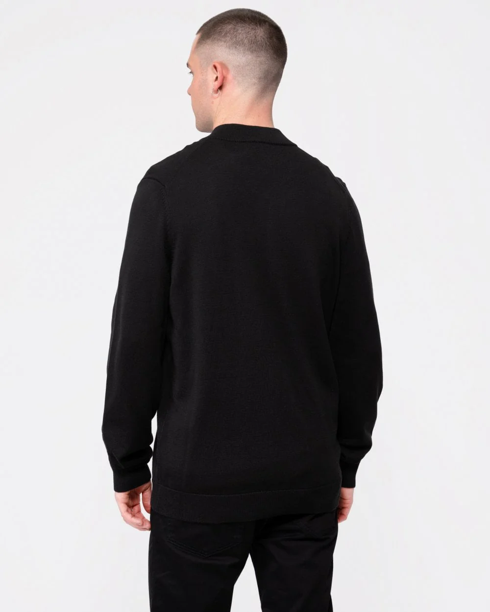 HUGO San Jaque-C Mens Double Zip Cardigan - Black 001 - Image 4