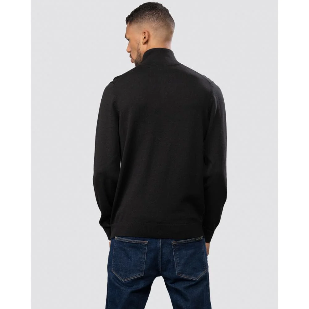 HUGO San Quintus-C Mens 1/4 Zip Pullover - Black 001 - Image 5