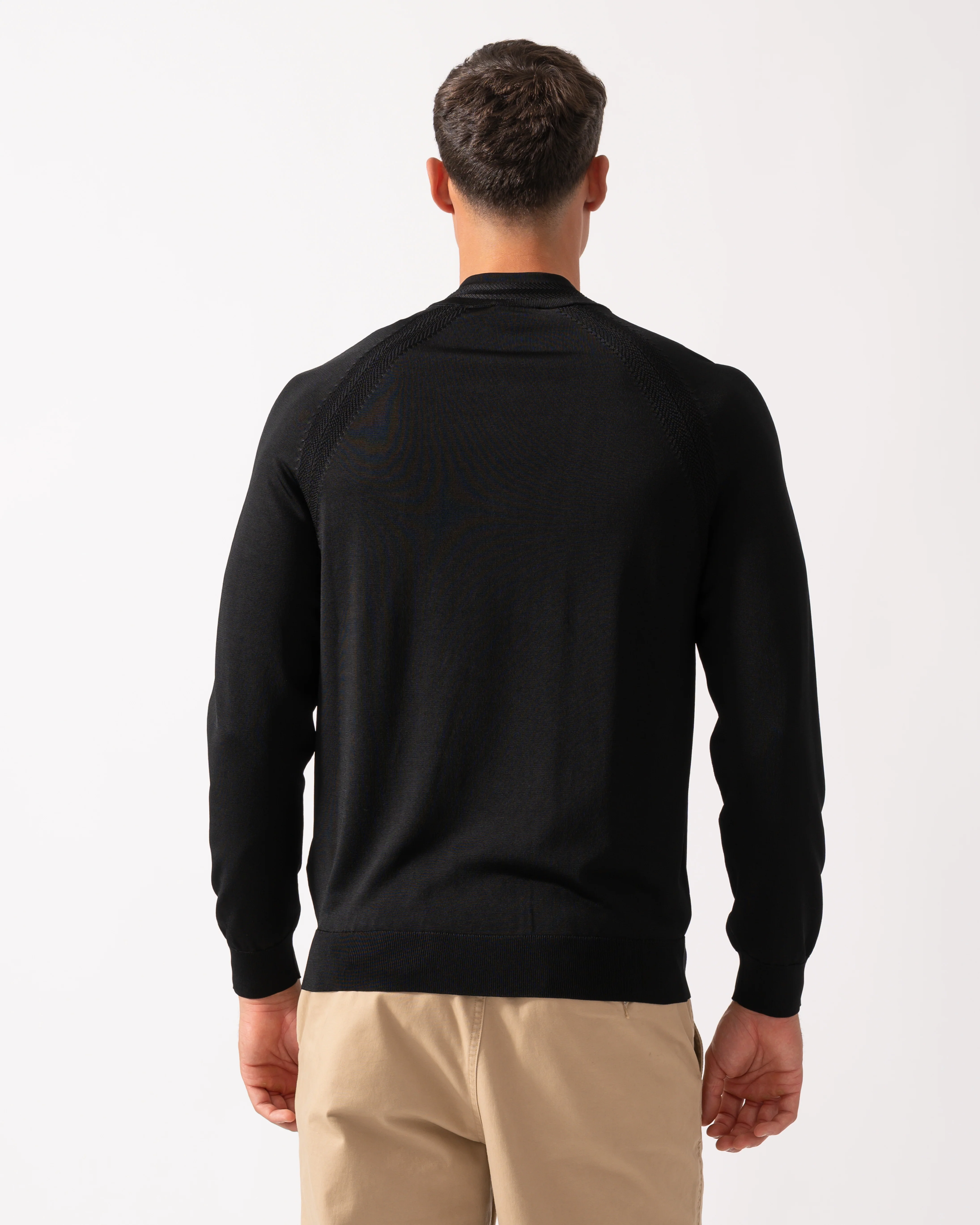 HUGO Sayford Mens 1/4 Zip Jumper - Black 001 - Image 4