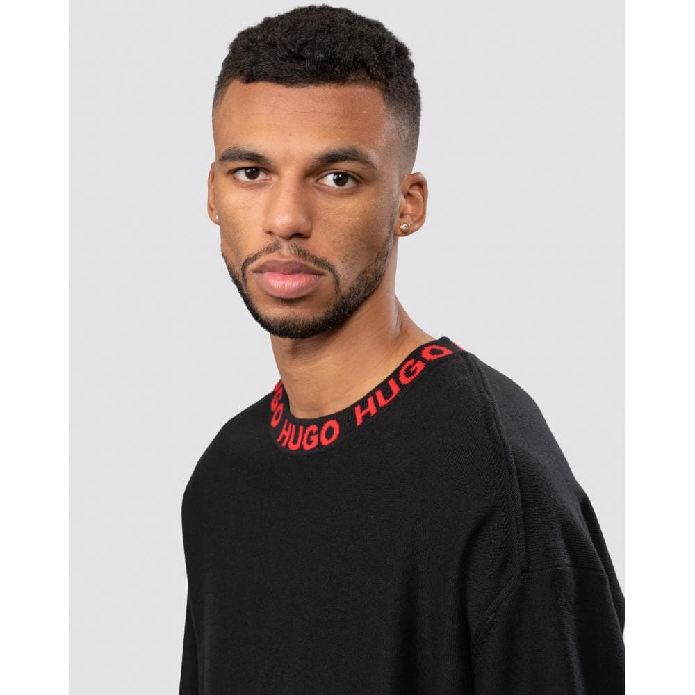HUGO Smarlo Logo Collar Mens Sweater - Image 3