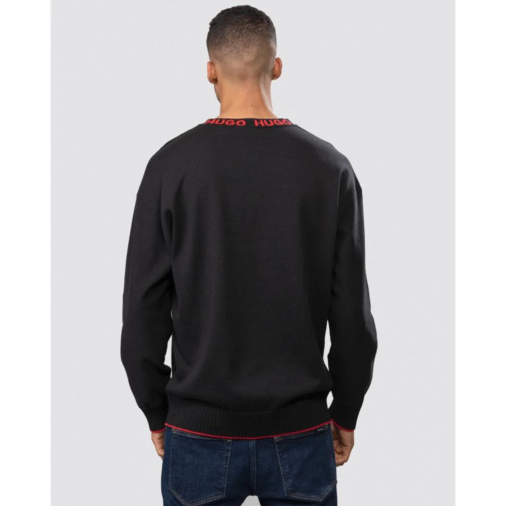 HUGO Smarlo Logo Collar Mens Sweater - Image 4