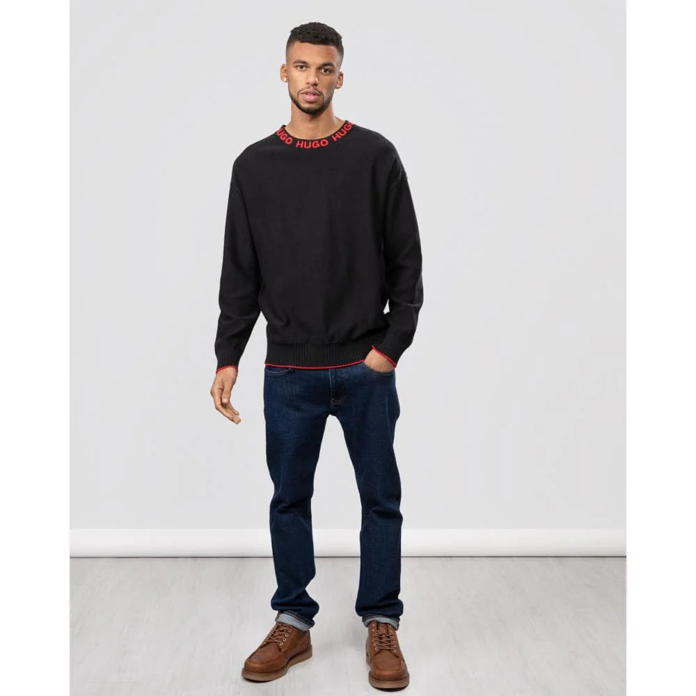 HUGO Smarlo Logo Collar Mens Sweater - Image 5