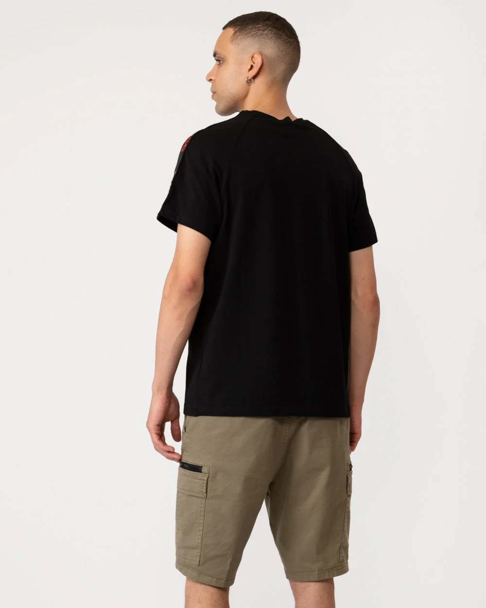 HUGO Sporty Logo Tape Mens Loungewear T-Shirt - Image 5