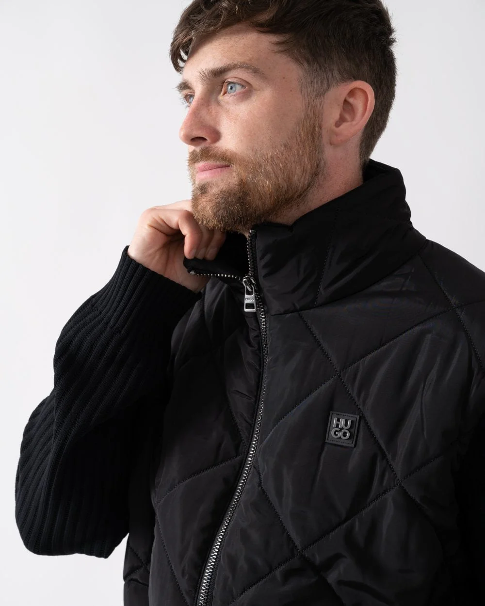 HUGO Sybon Mens Quilted Hybrid Jacket - Image 2
