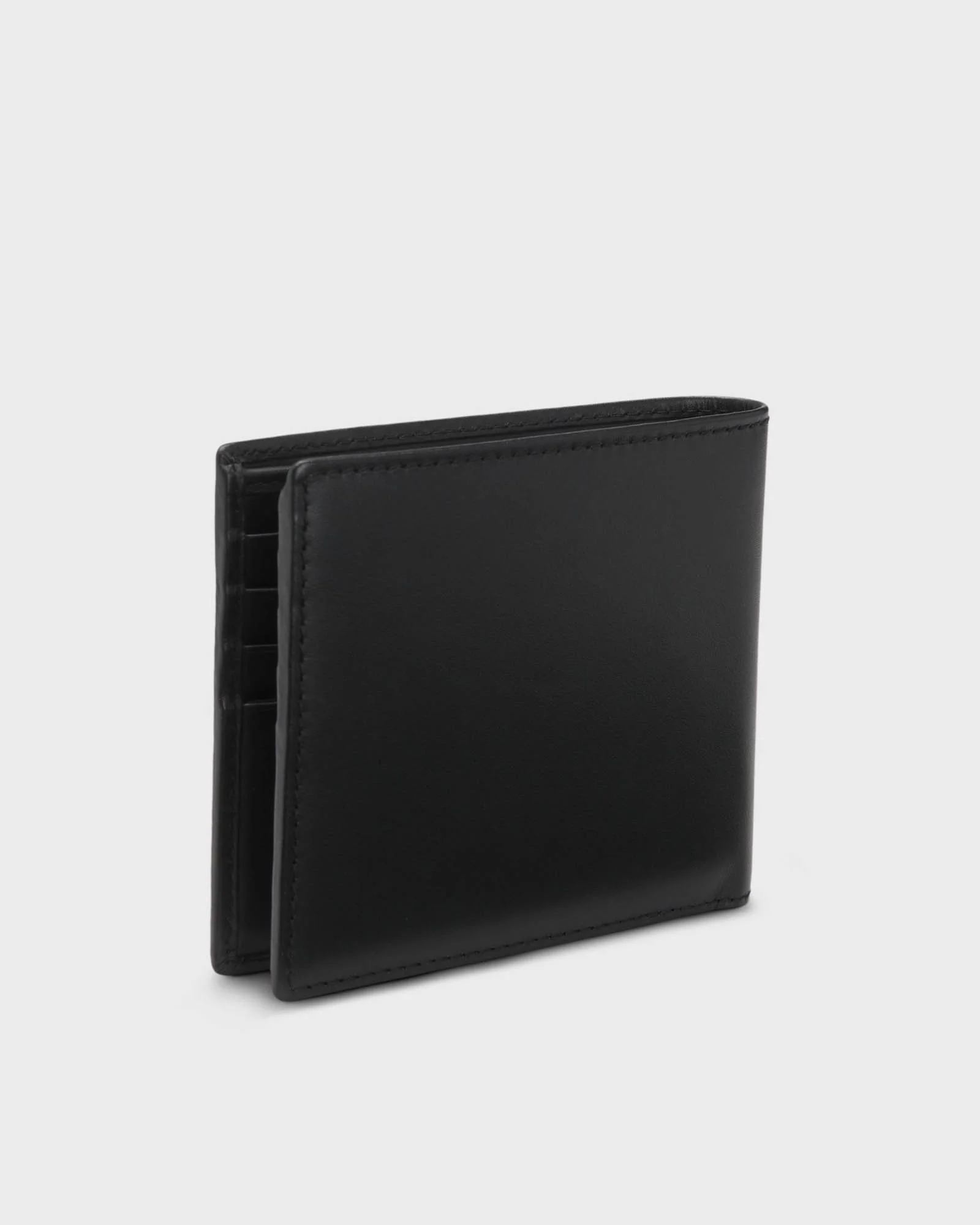 HUGO Tibby Mens Leather Billfold Wallet with Red Stacked Logo - Black 001 - Image 3