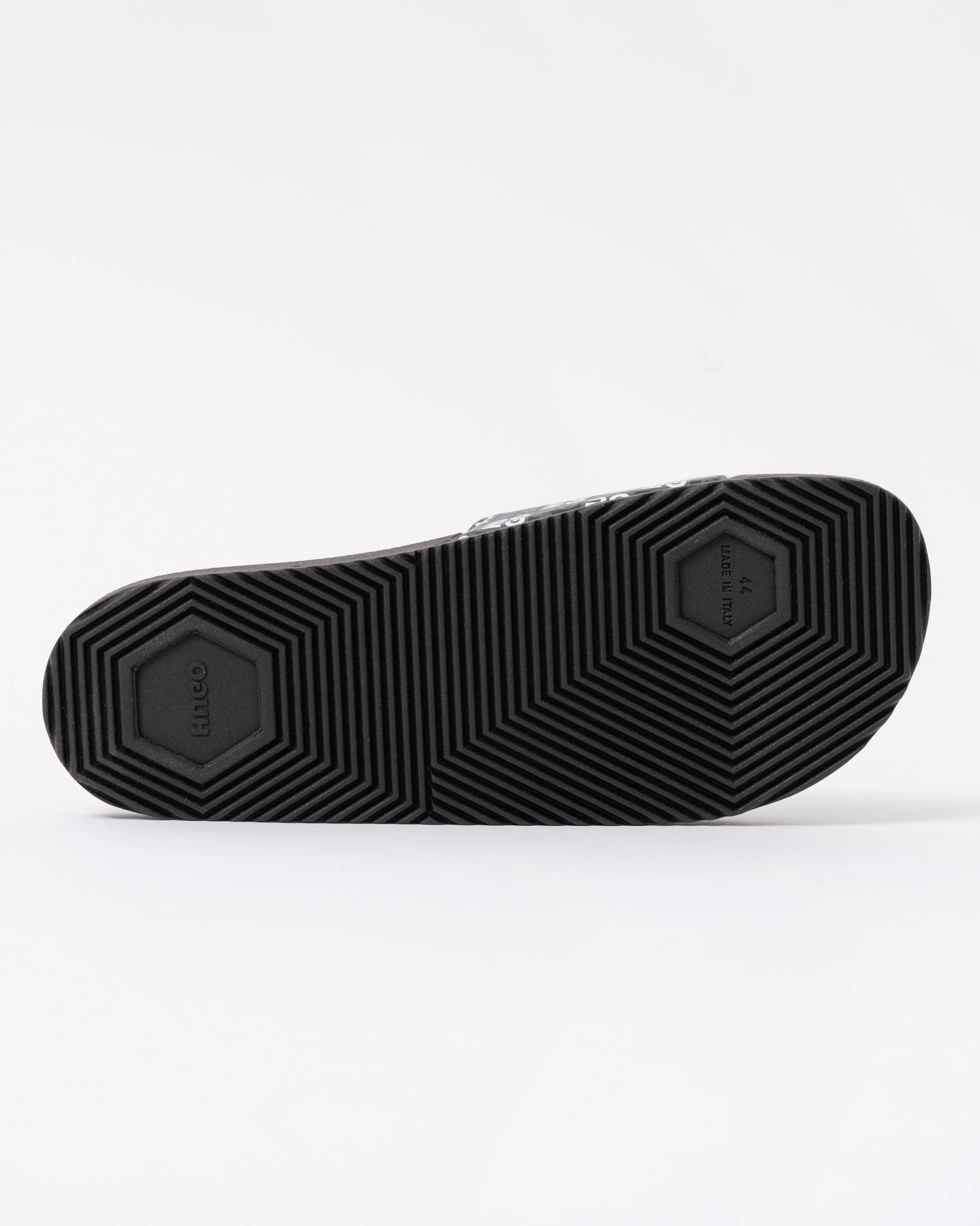 HUGO Timein Mens Slides with Checkered Logo Strap - Black 001 - Image 4