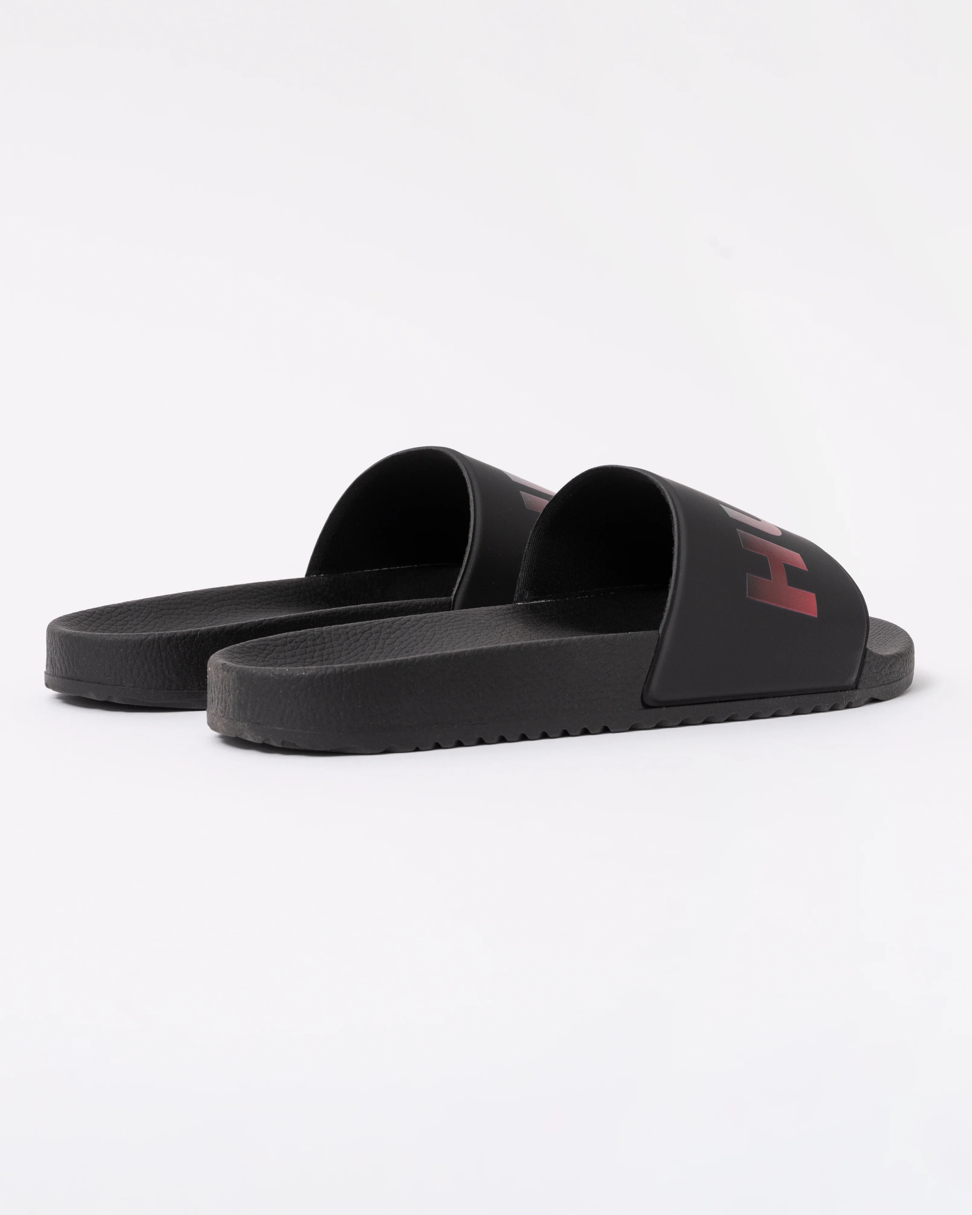 HUGO Timein Mens Gradient Logo Slides - Black 001 - Image 3