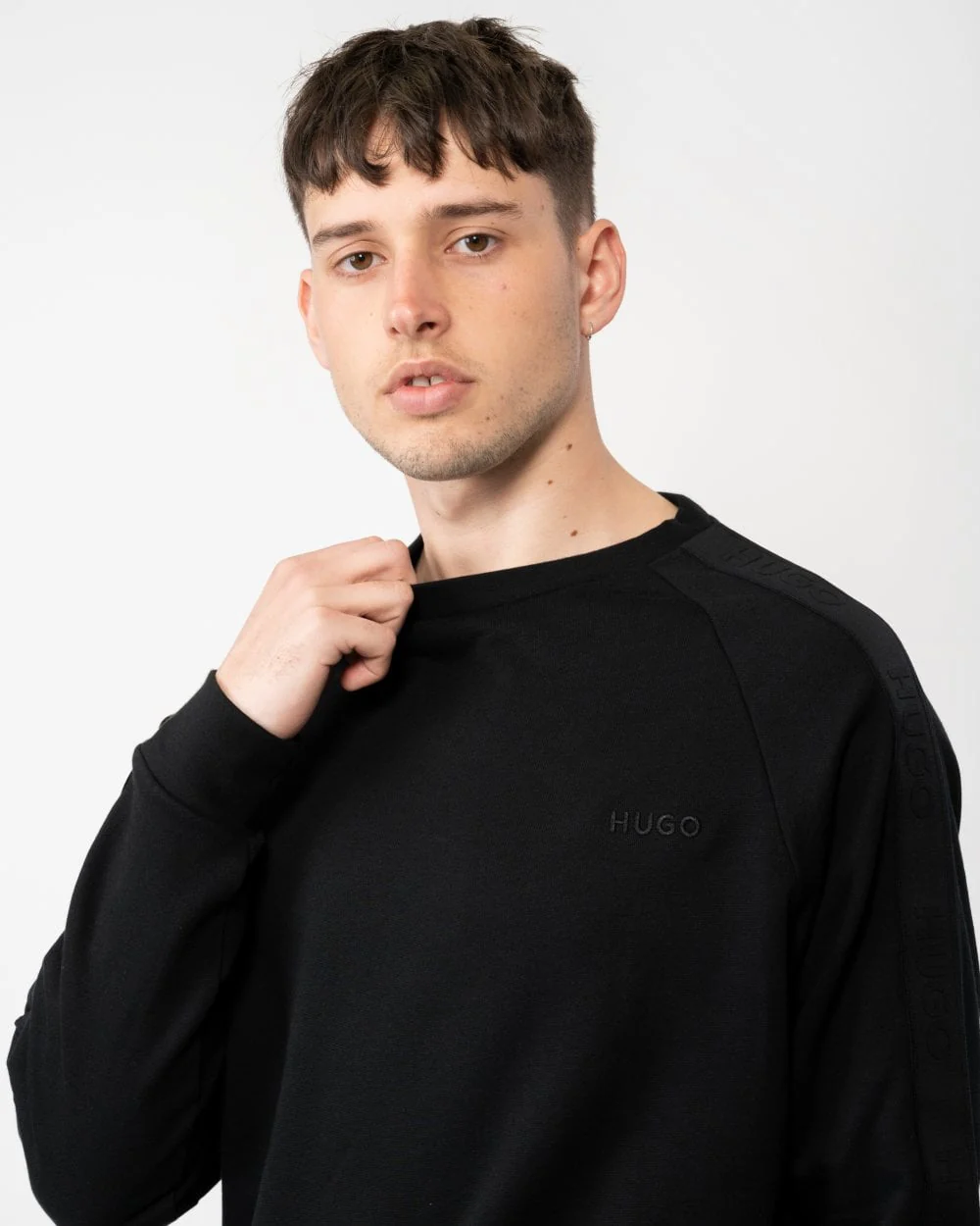 HUGO Tonal Logo Mens Loungewear Sweatshirt - Image 2