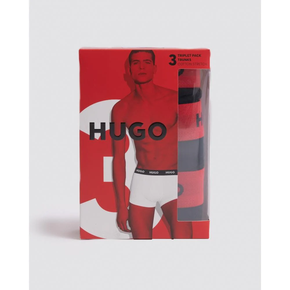HUGO Triple Pack Mens Trunks - Black 002 - Image 4