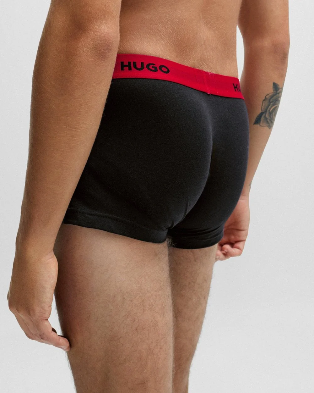 HUGO Triple Pack Mens Trunks - Red/White/Black 972 - Image 3