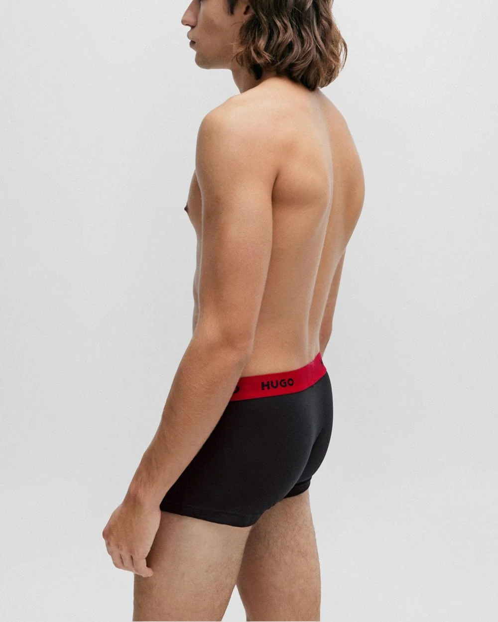 HUGO Triple Pack Mens Trunks - Red/White/Black 972 - Image 5