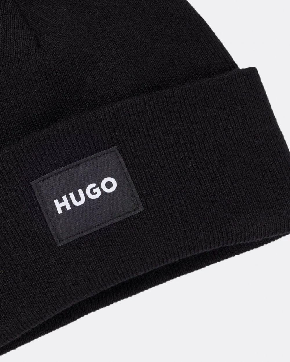 HUGO Xevon Mens Logo Patch Beanie - Image 3