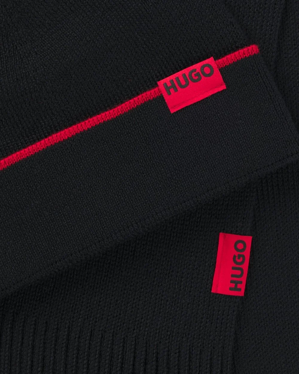 HUGO Zaschel Mens Scarf and Beanie Set - Image 2