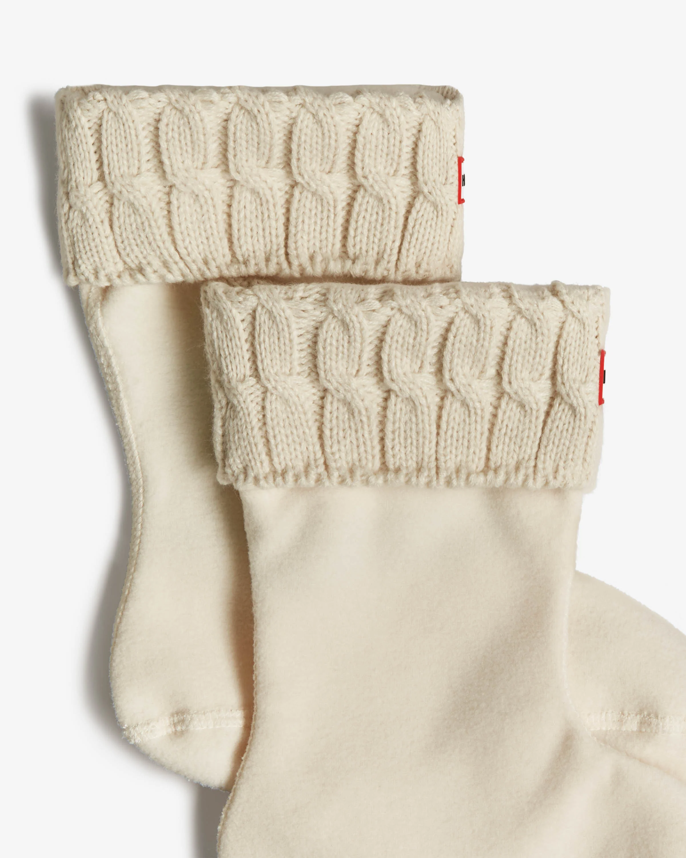Hunter 6 Stitch Cable Short Boot Sock - Hunter White - Image 2