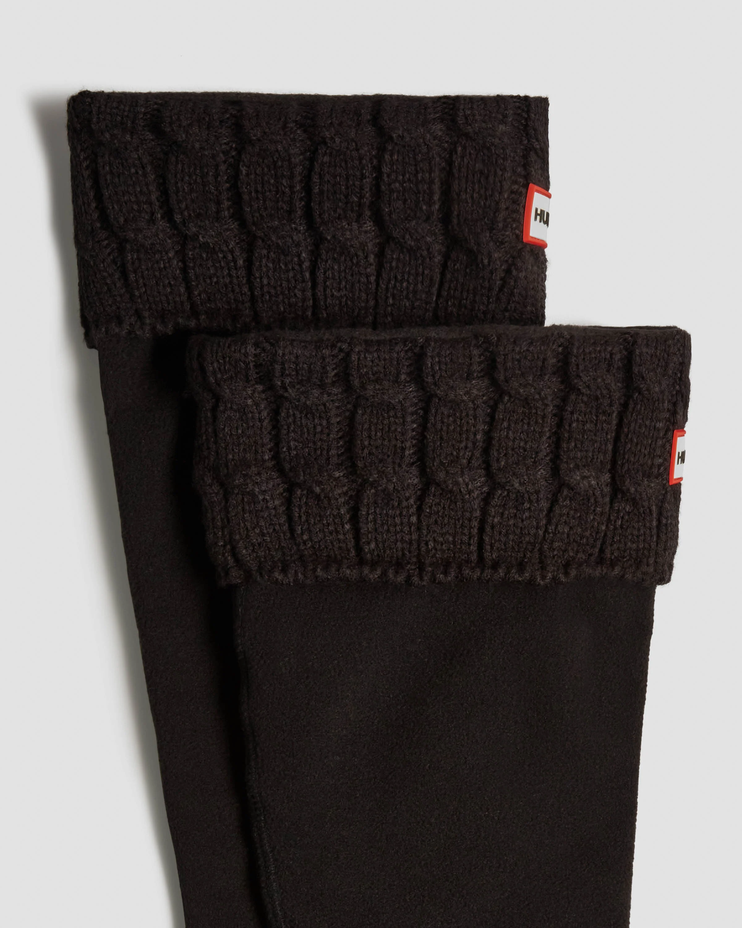Hunter 6 Stitch Cable Tall Boot Sock - Black - Image 2