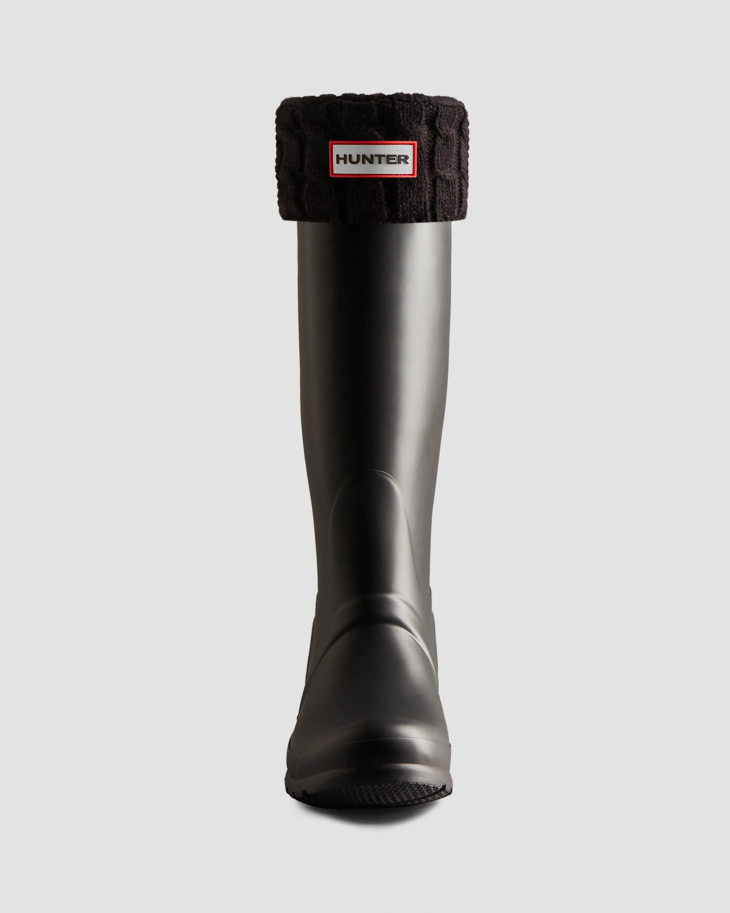 Hunter 6 Stitch Cable Tall Boot Sock - Black - Image 3
