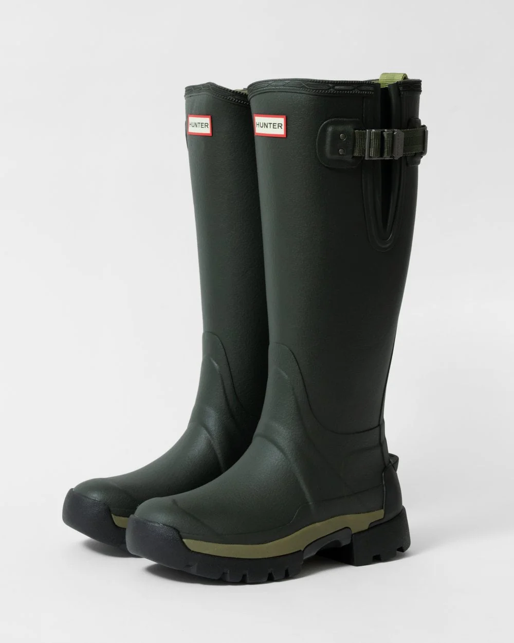 Hunter Balmoral Side Adjustable 3mm Neo Lined Tech Sole Womens Tall Boot - Dark Olive