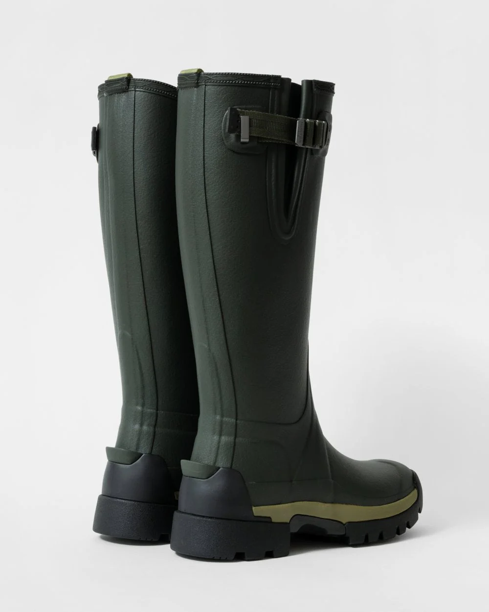 Hunter Balmoral Side Adjustable 3mm Neo Lined Tech Sole Womens Tall Boot - Dark Olive - Image 2