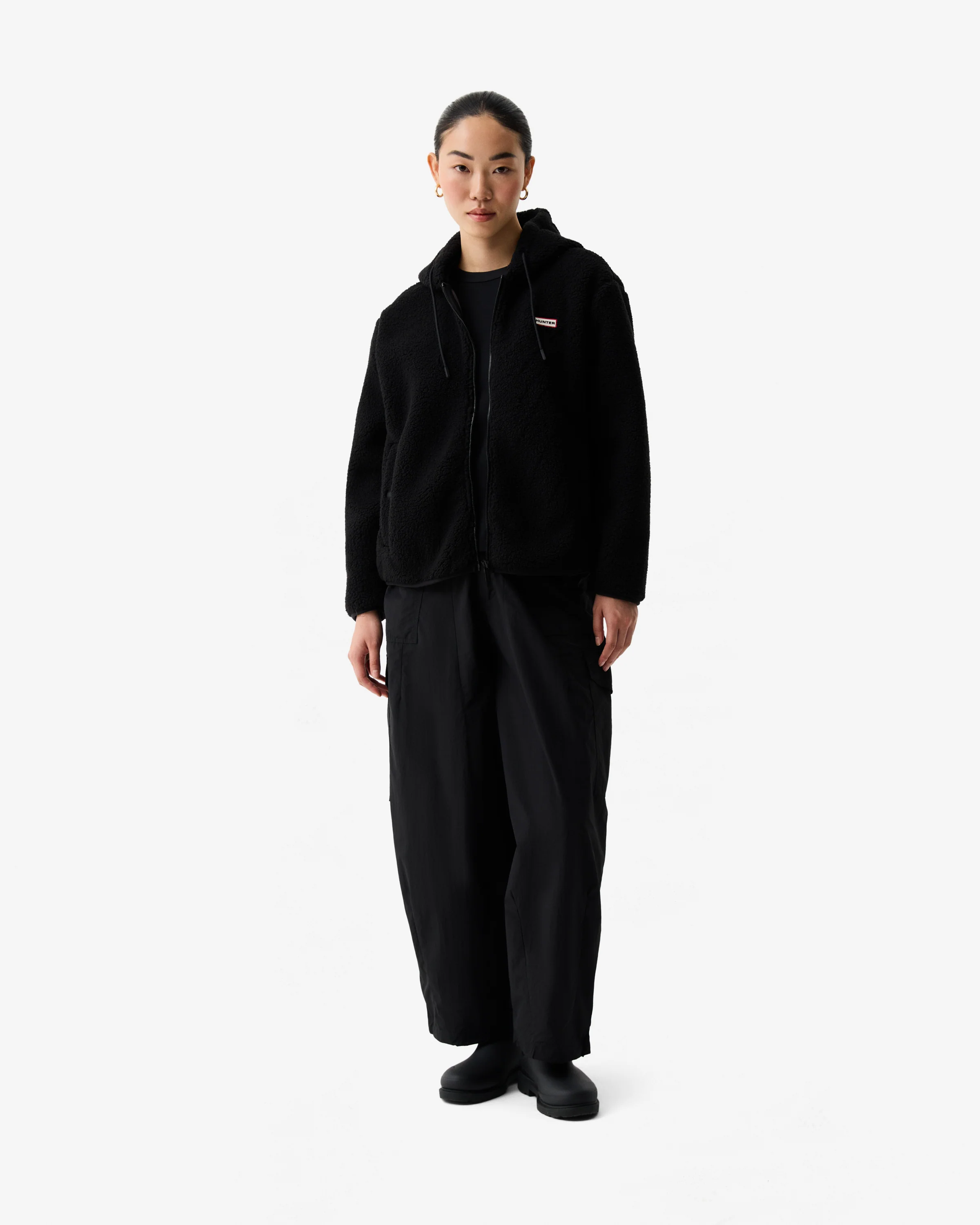 Hunter Bonelle Womens Borg Fleece Jacket - Black - Image 4