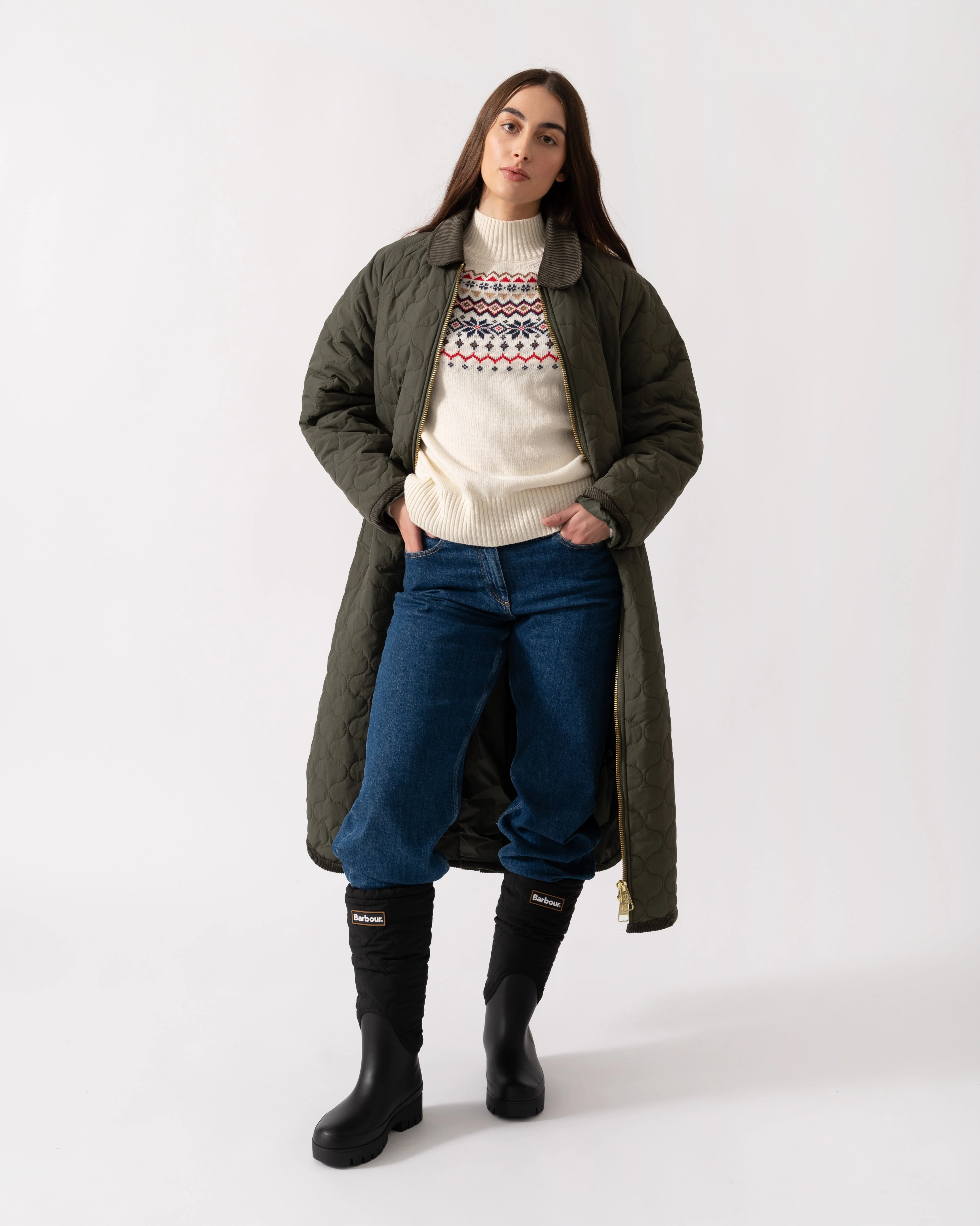 Hunter Fionn Womens Long Quilted Jacket - Kambaba - Image 2
