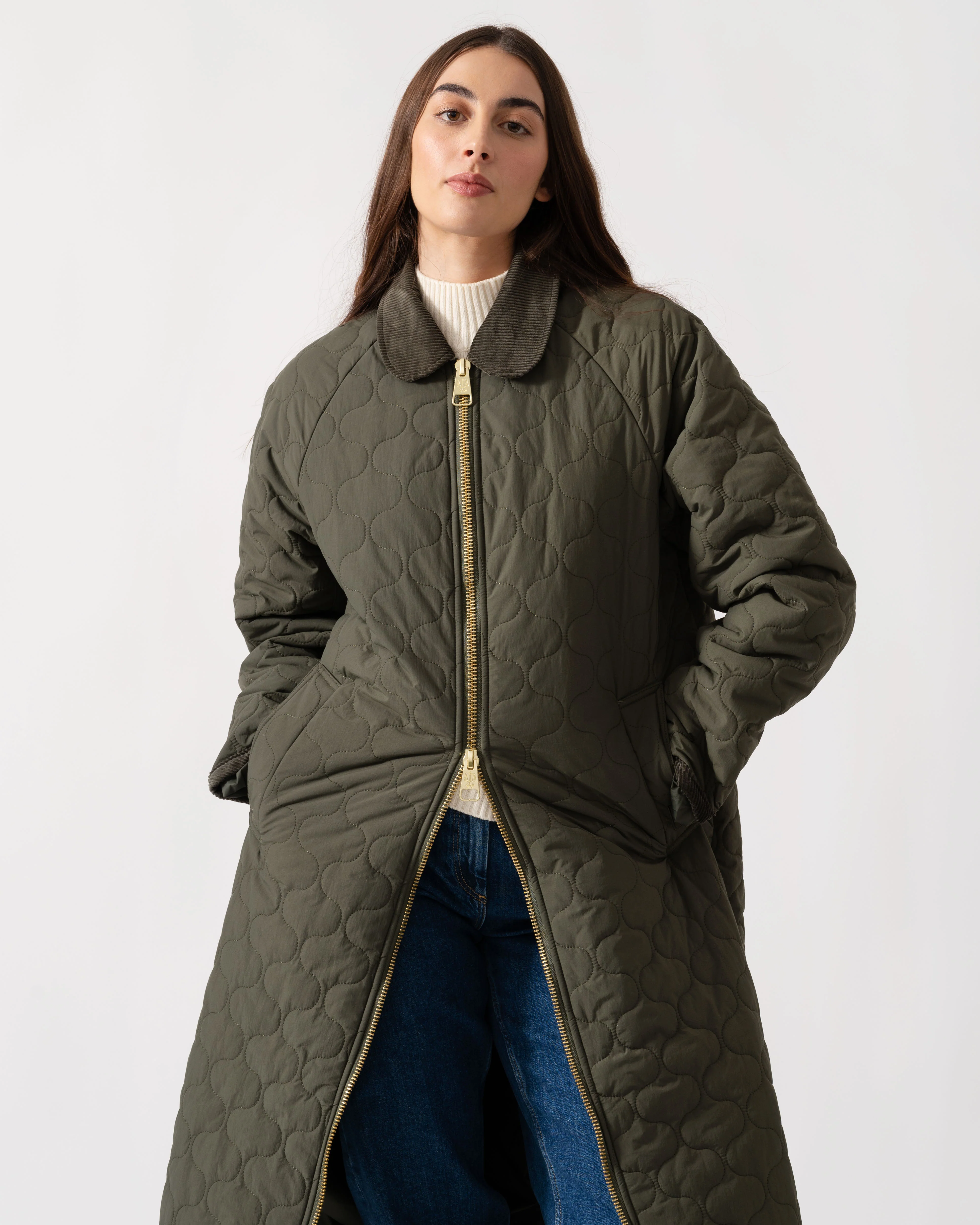 Hunter Fionn Womens Long Quilted Jacket - Kambaba - Image 3