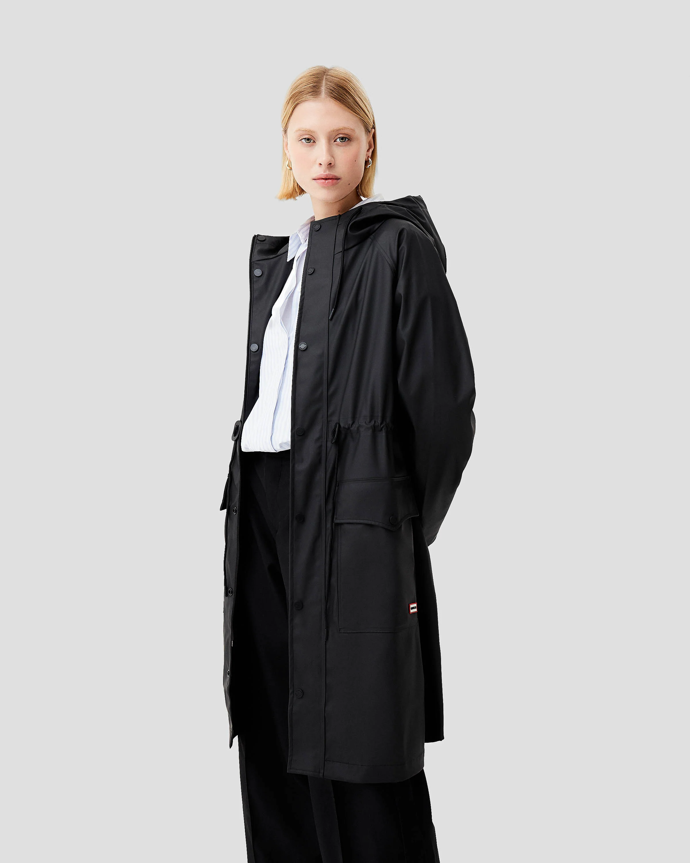 Hunter Janna Womens PU Coated Parka - Black - Image 2