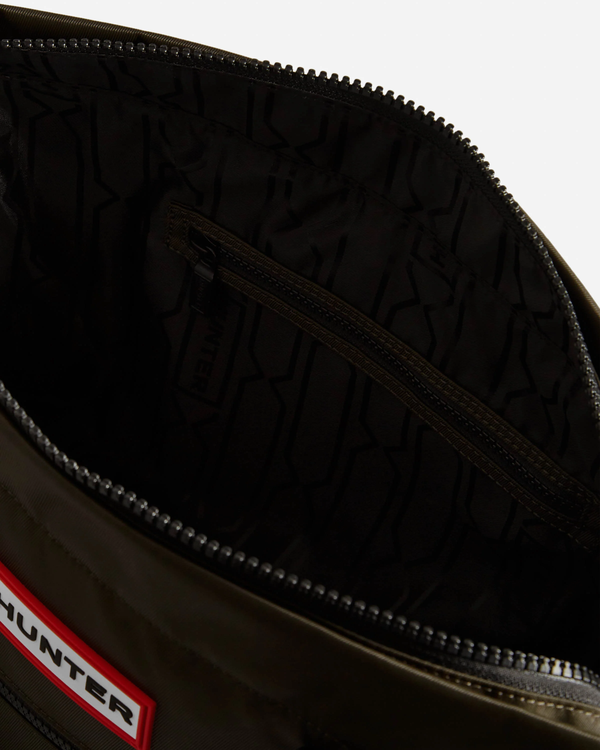 Hunter Nylon Midi Topclip Tote - Dark Olive - Image 4