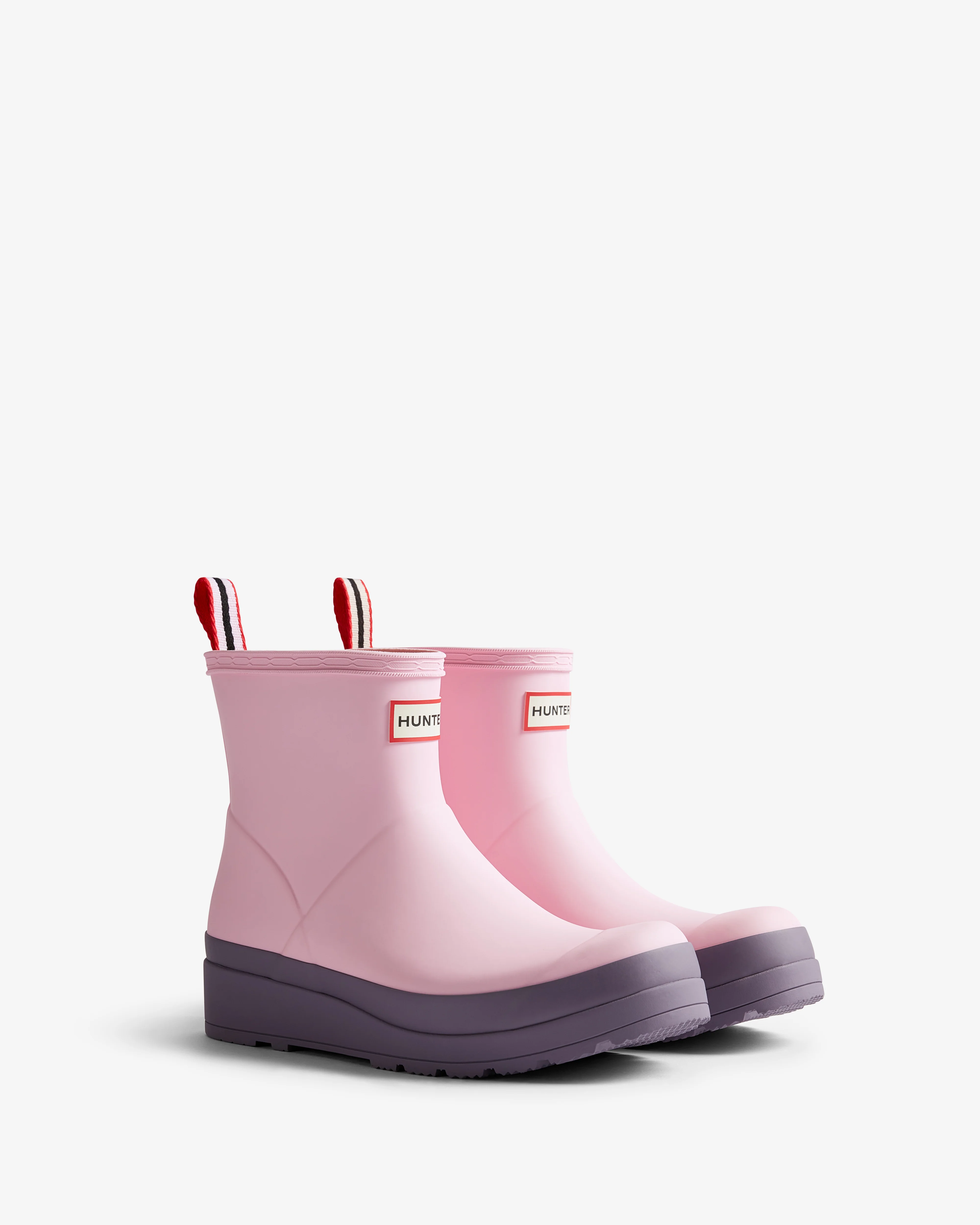 Hunter Original Play Womens Short Boots - Parfait Pink/Purple Top - Image 2