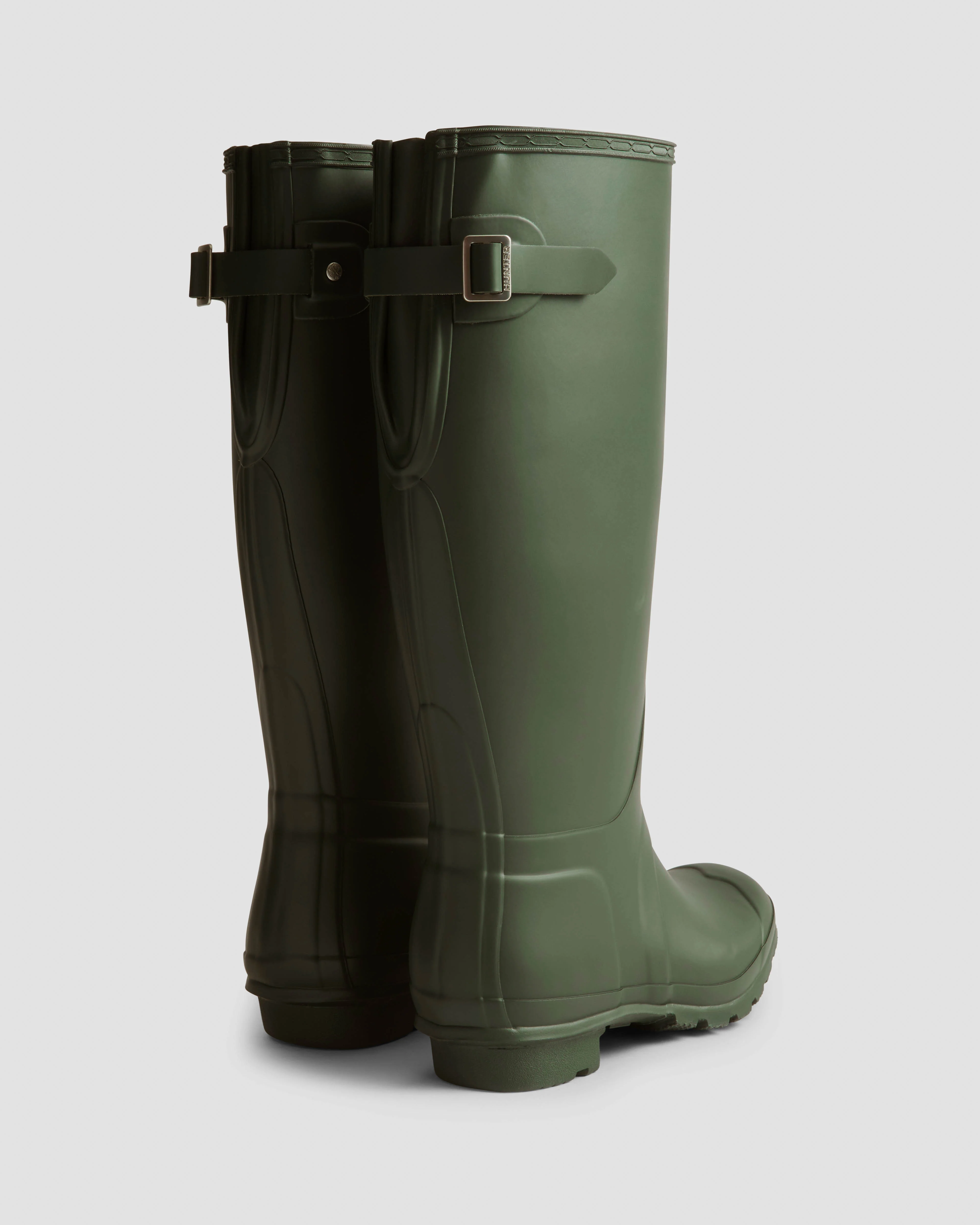 Hunter Original Tall Back Adjustable Womens Wellies - Dark Olive - Image 3