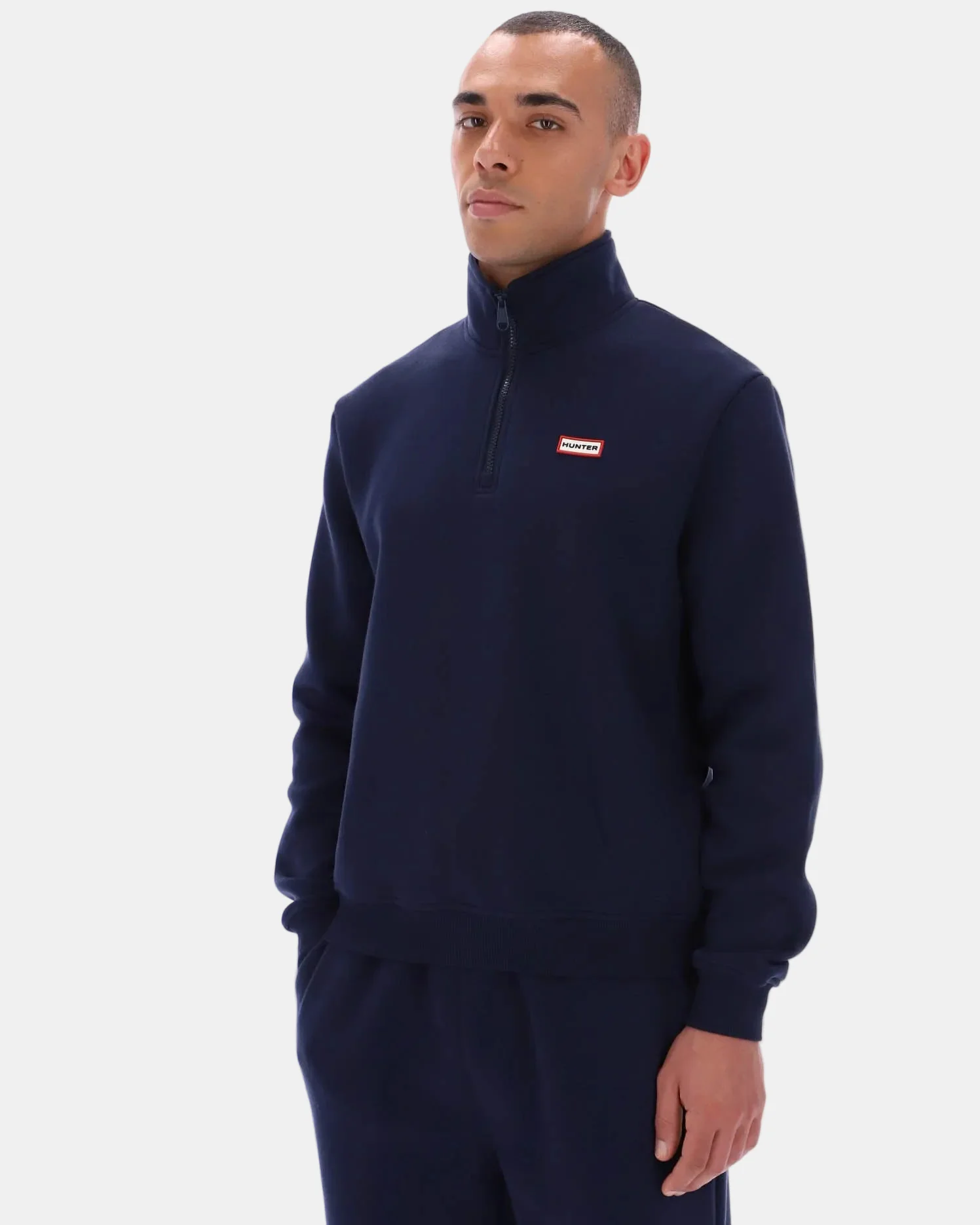 Hunter Red Label Essentials Mens 1/4 Zip Sweater - Night Sky - Image 2