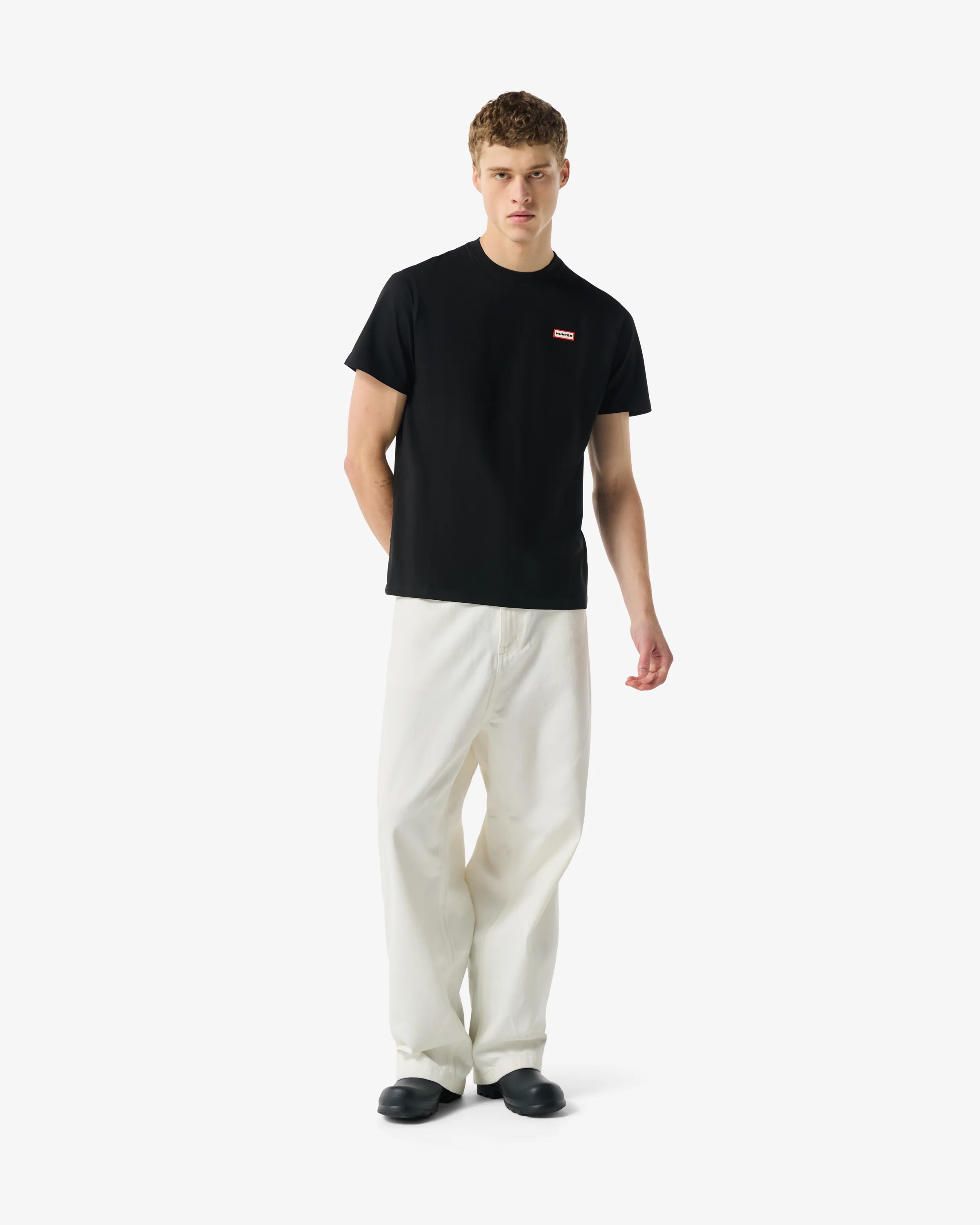 Hunter Red Label Essentials Mens Logo T-Shirt - Black - Image 2