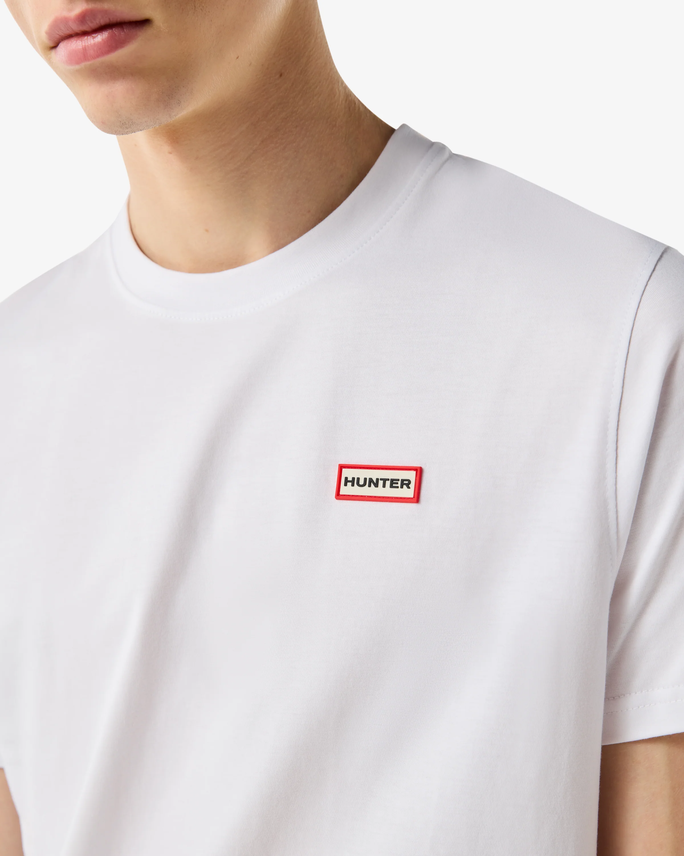 Hunter Red Label Essentials Mens Logo T-Shirt - Hunter White - Image 4