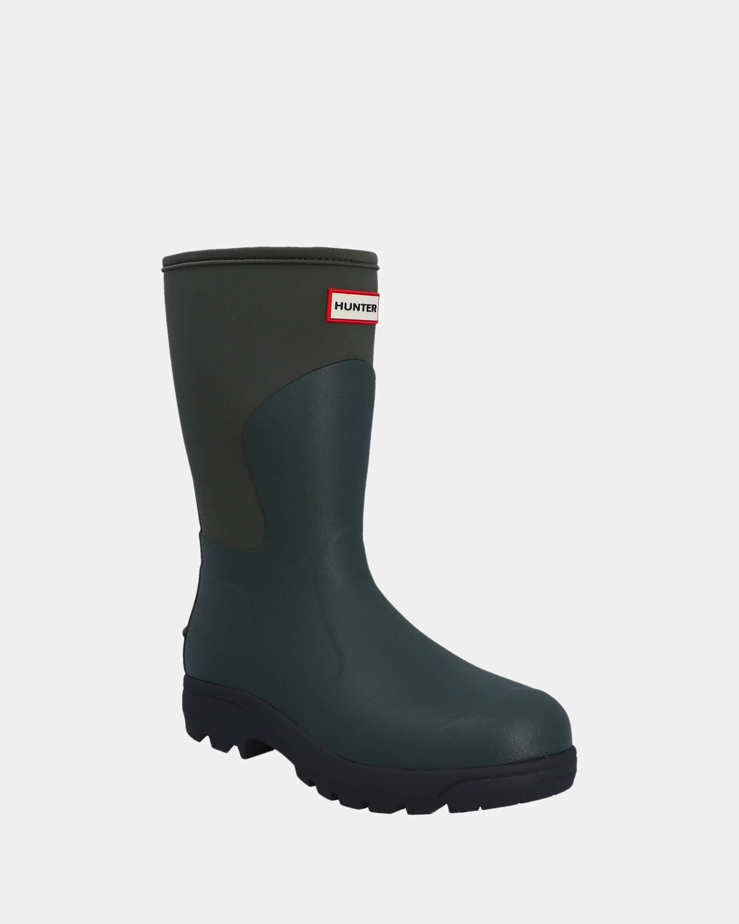 Hunter Unisex Balmoral Neoprene Short Boot - Dark Olive/Black - Image 2
