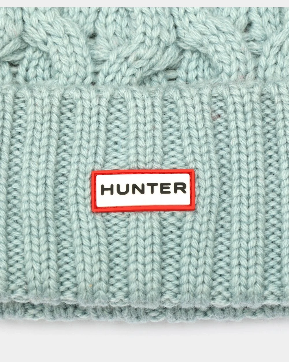 Hunter Unisex Cable Knit Beanie With Pom - Shifting Blue - Image 2