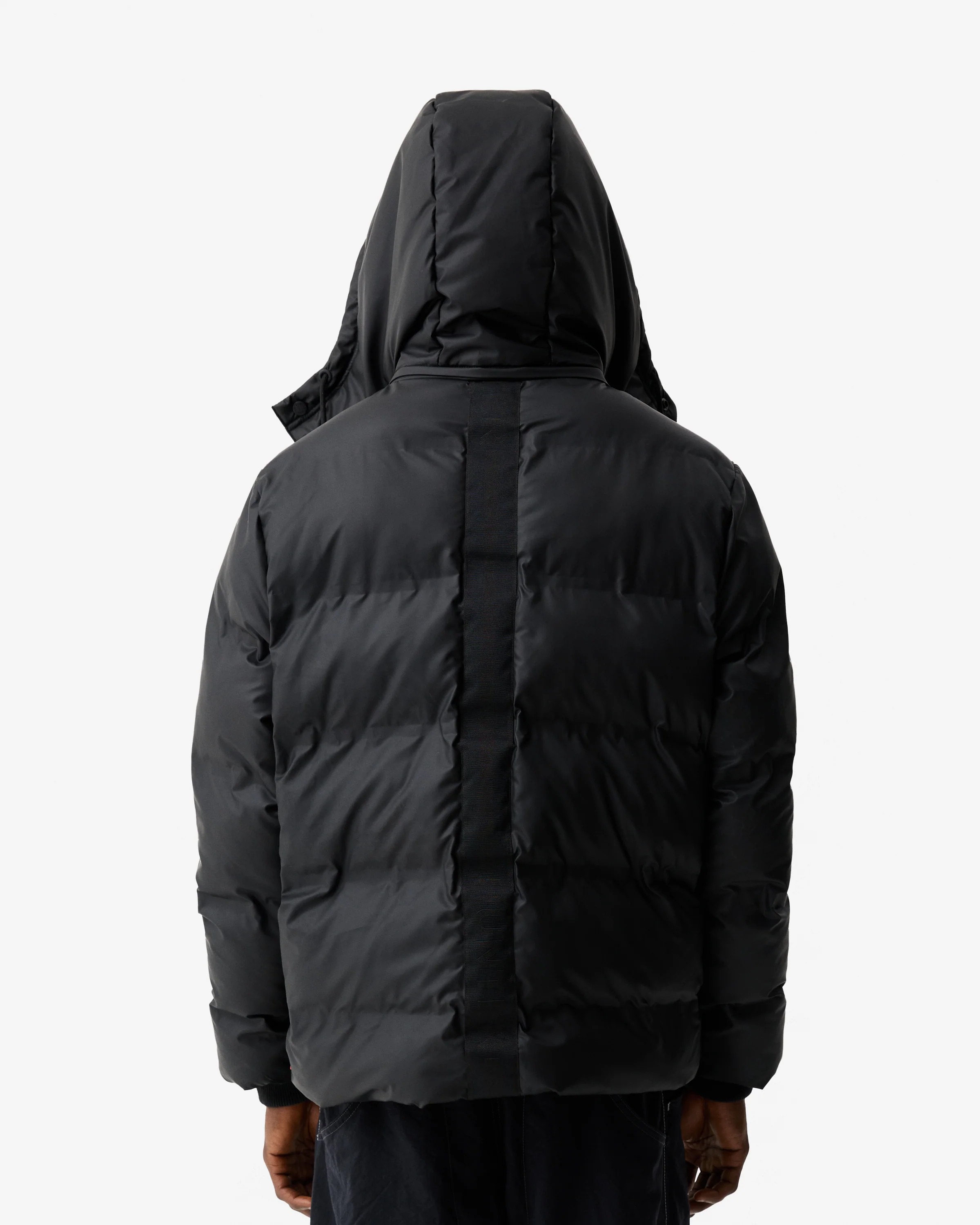 Hunter Wiley Mens PU Coated Puffer Jacket - Black - Image 3