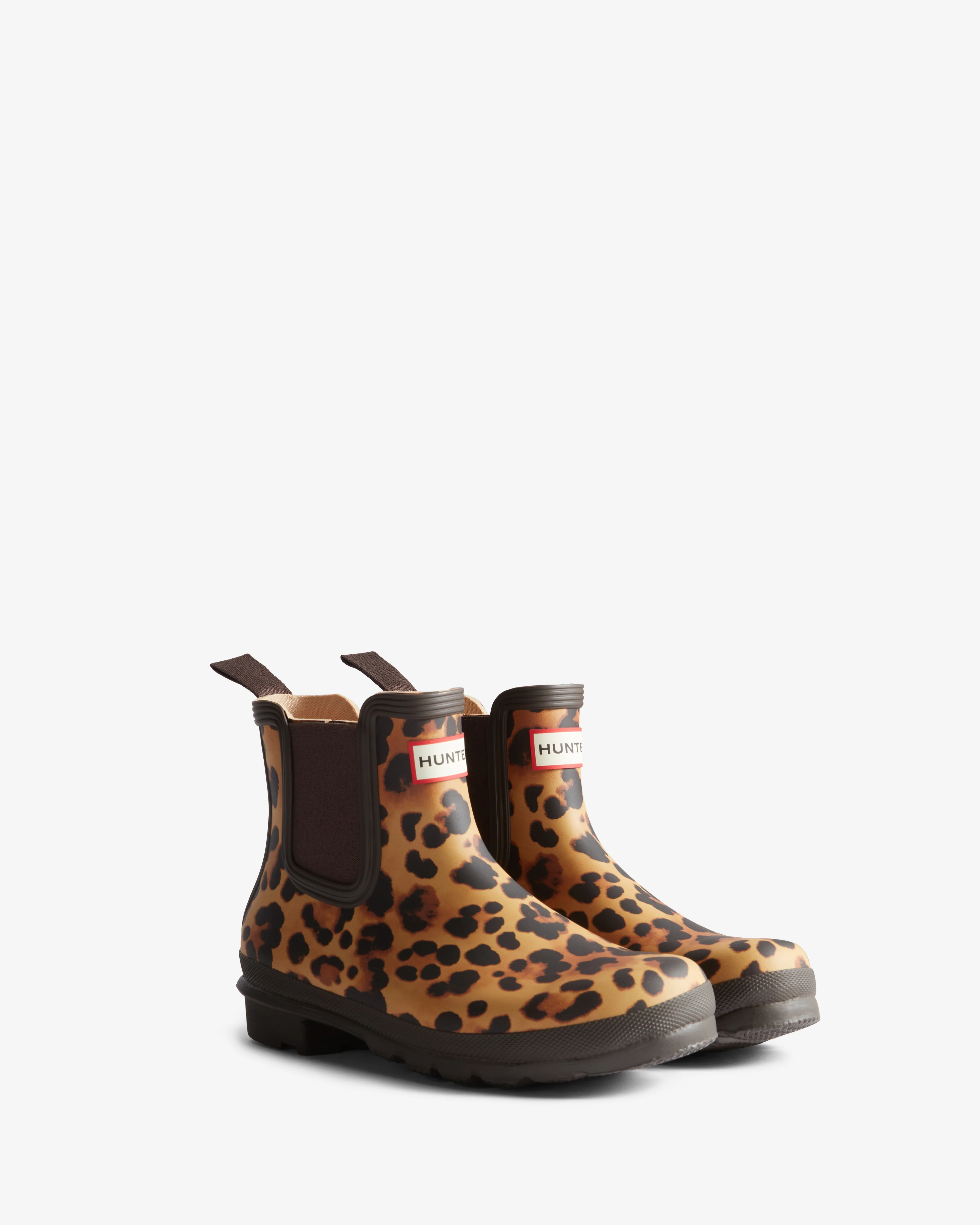Hunter Womens Original Chelsea Leopard Boot - Leopard Print/Chocolate Brown - Image 2