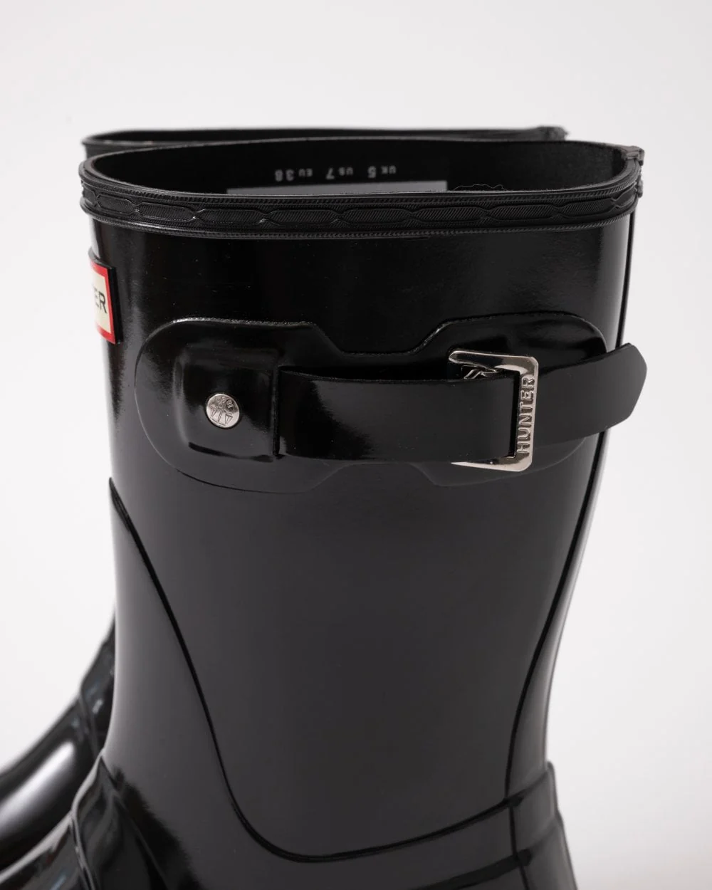 Hunter Womens Original Short Gloss Wellington Boots - Black - Image 5